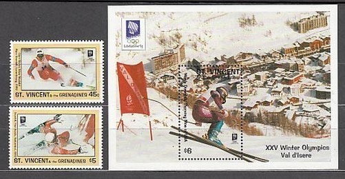 Saint Vincent - Mail Yvert 1761/2+H.215 ** Mnh Lillehammer Olympics