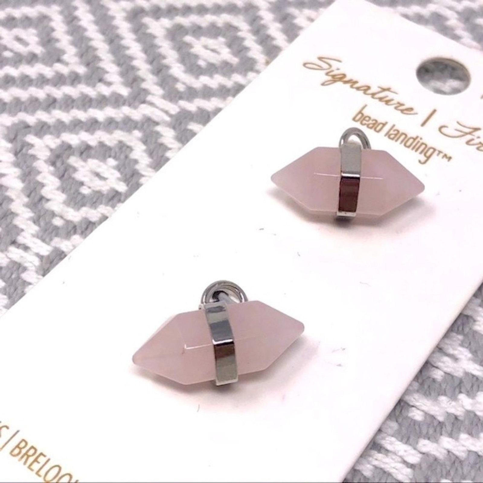 Bead Landing Signature Firma Rose Quartz Charms Nickel Free NWT