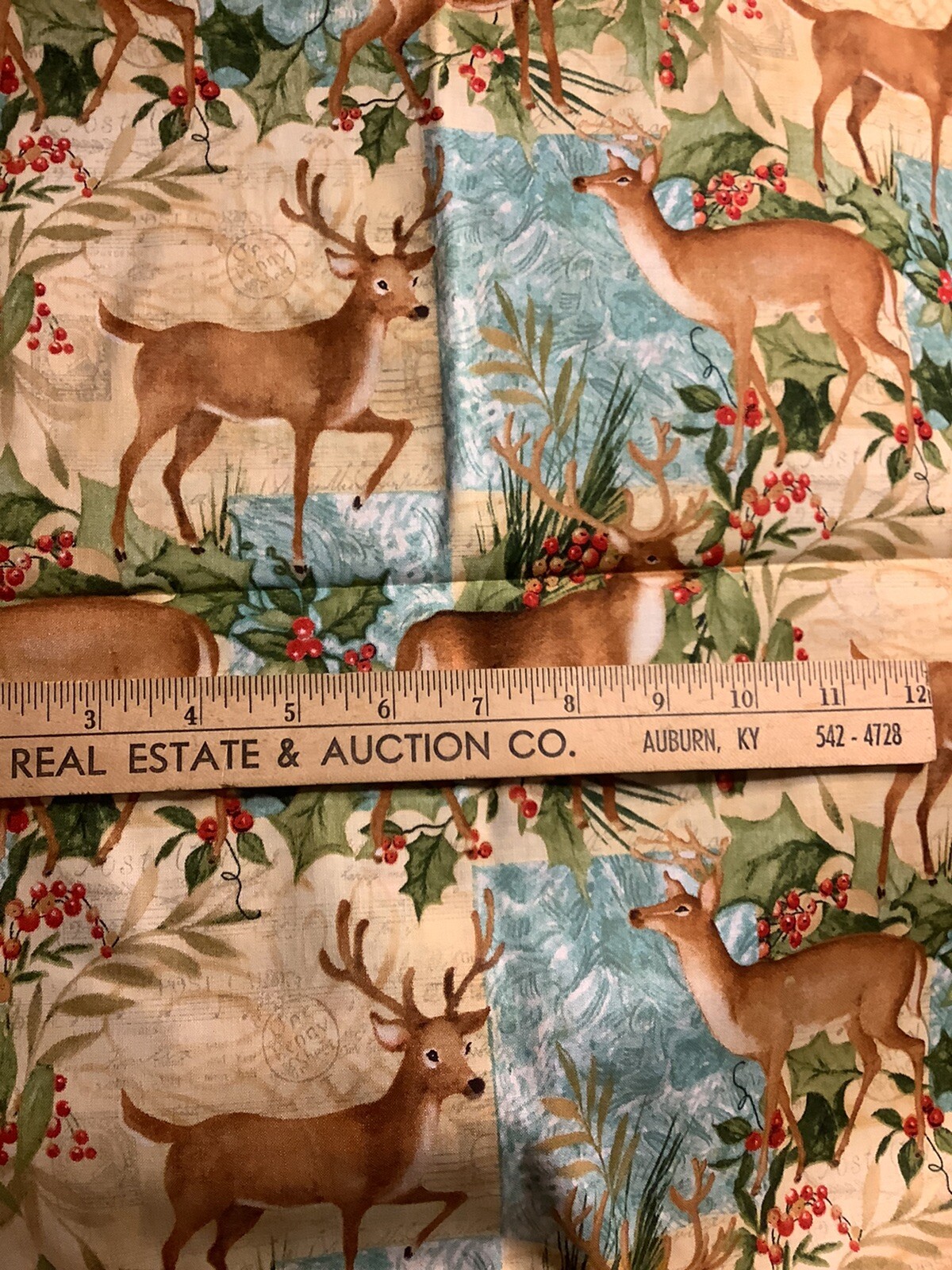 SUSAN WINGET “ REINDEER PATCH” COTTON FABRIC 1 YARD