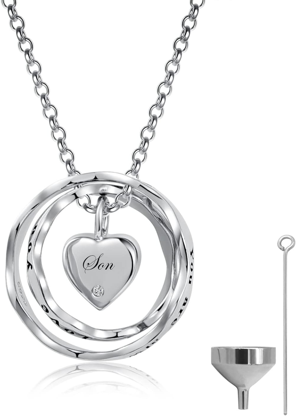 Sterling Silver Cremation Jewelry for Ashes Pendant Eternity Urn Necklace Keepsa