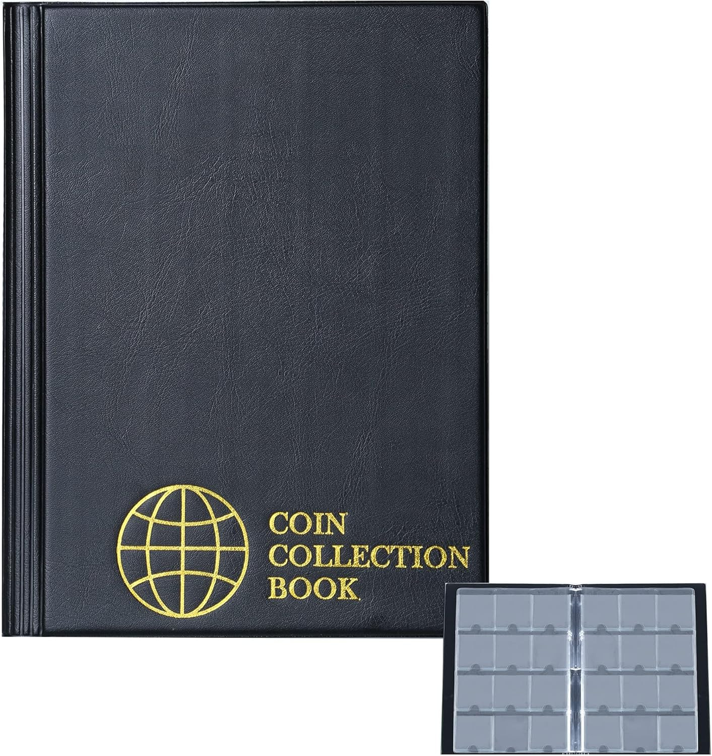 Coin Flip Holder Albums - 120 Pockets 2X2 Inches Coin Storage Books for Coin Car