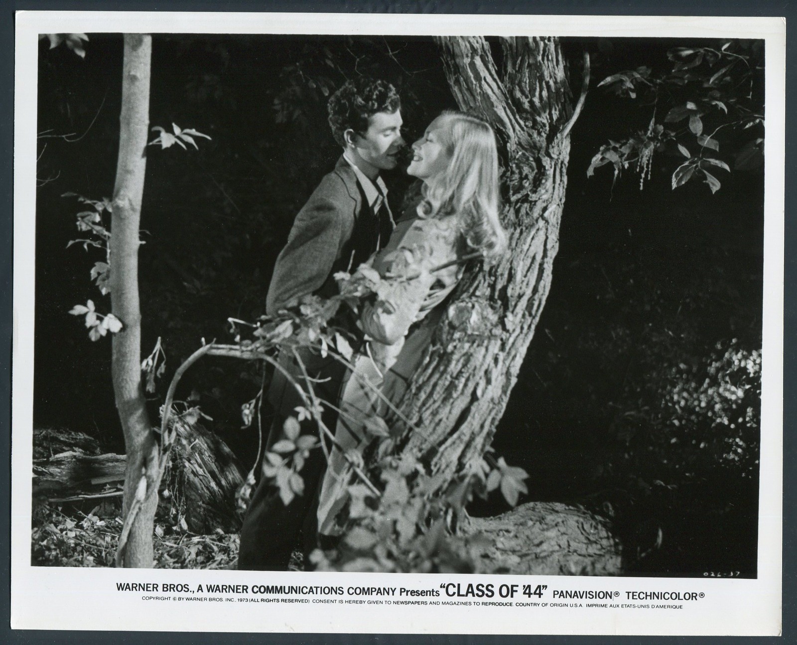 GARY GRIMES DEBORAH WINTERS in Class Of '44 '73 AGAINST TREE