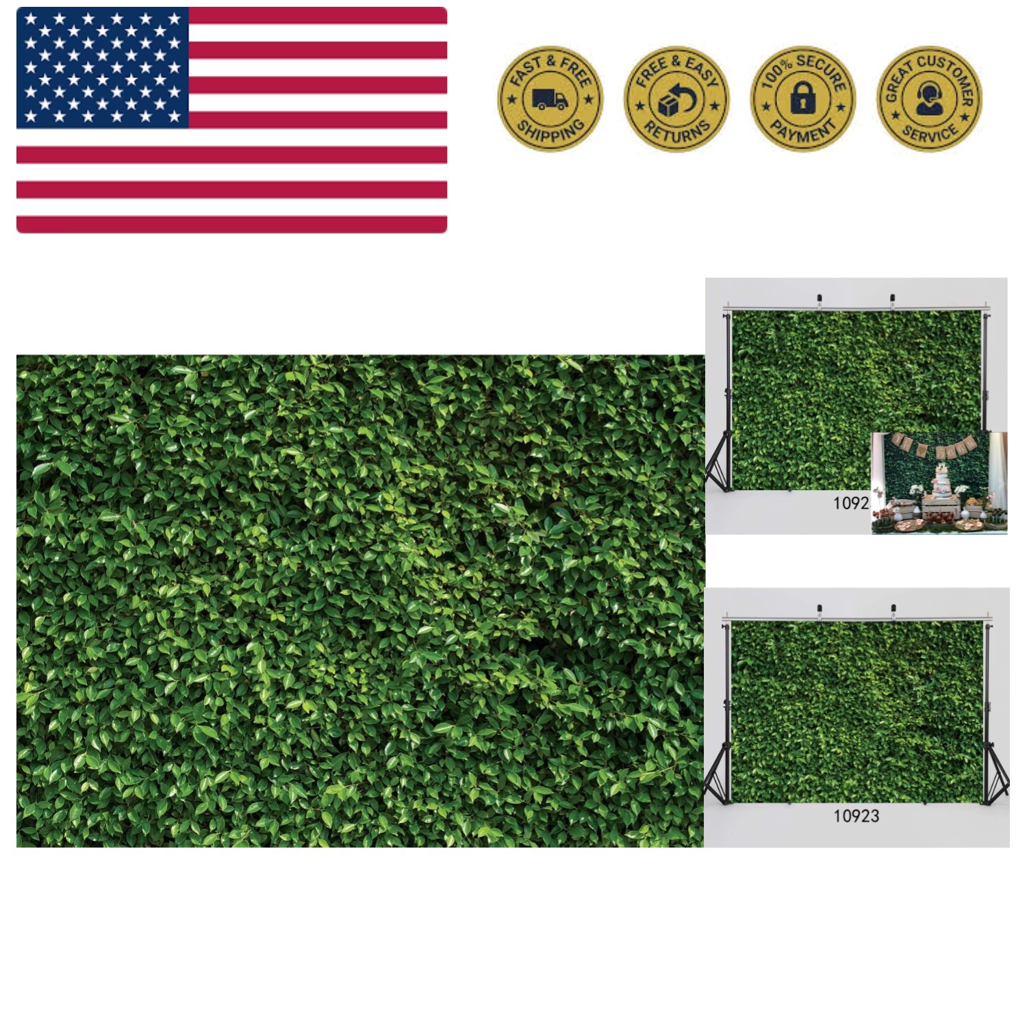 7X5ft Green Leaves Backdrop Greenery Backdrop Natural Green Lawn Party Photog...