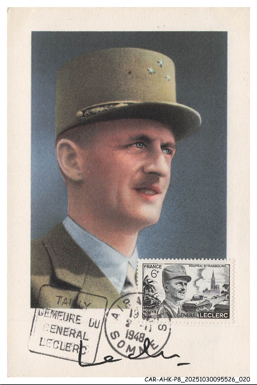 Car AHKP8 0436 Maximum Cards - Paris - Général Leclerc - Autograph Origin