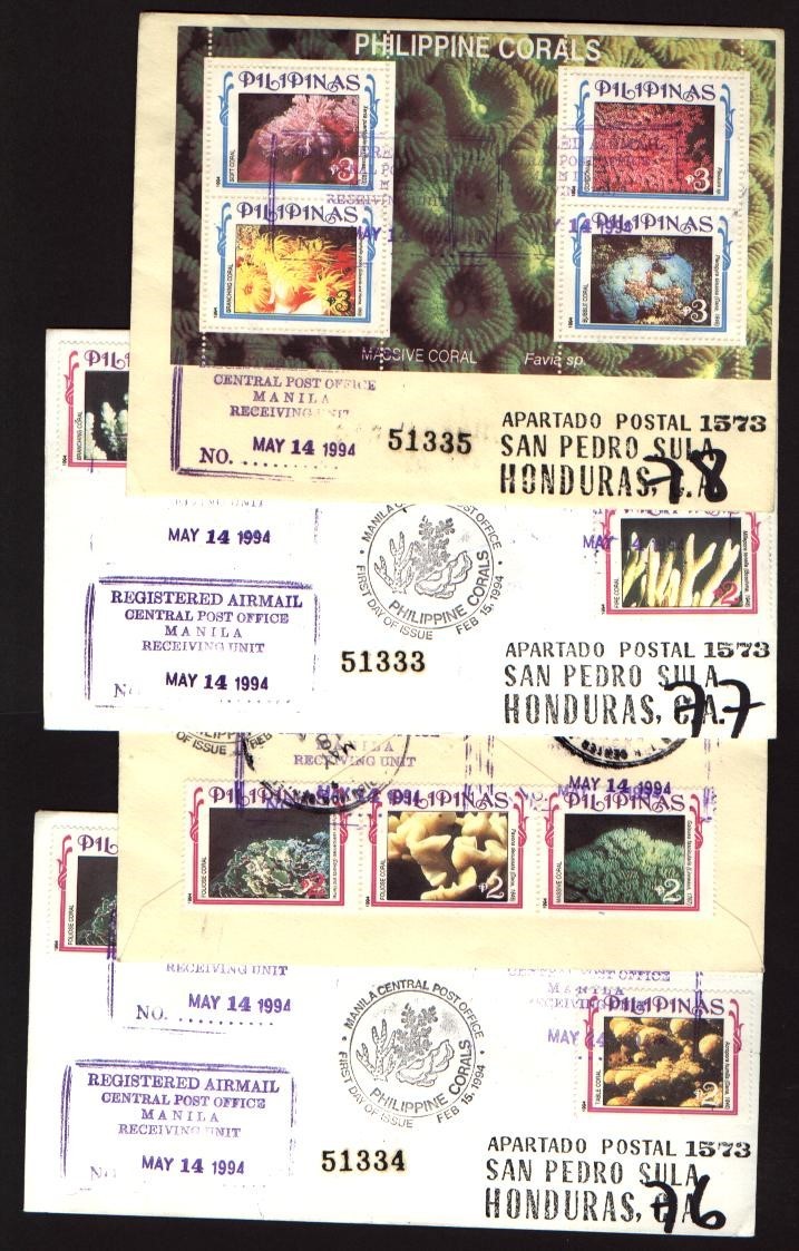 PHILIPINE "CORALS" (1994) ON 4 DIFF COVERS