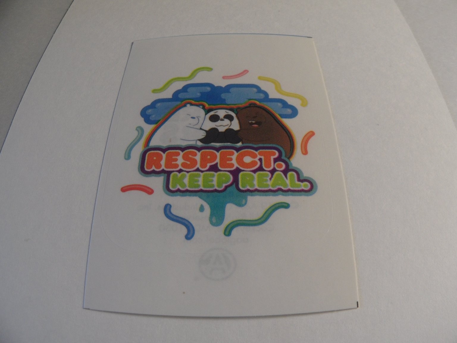 Cartoon Network We Bare Bears Sticker RESPECT KEEP REAL 8 of 15 USA Made