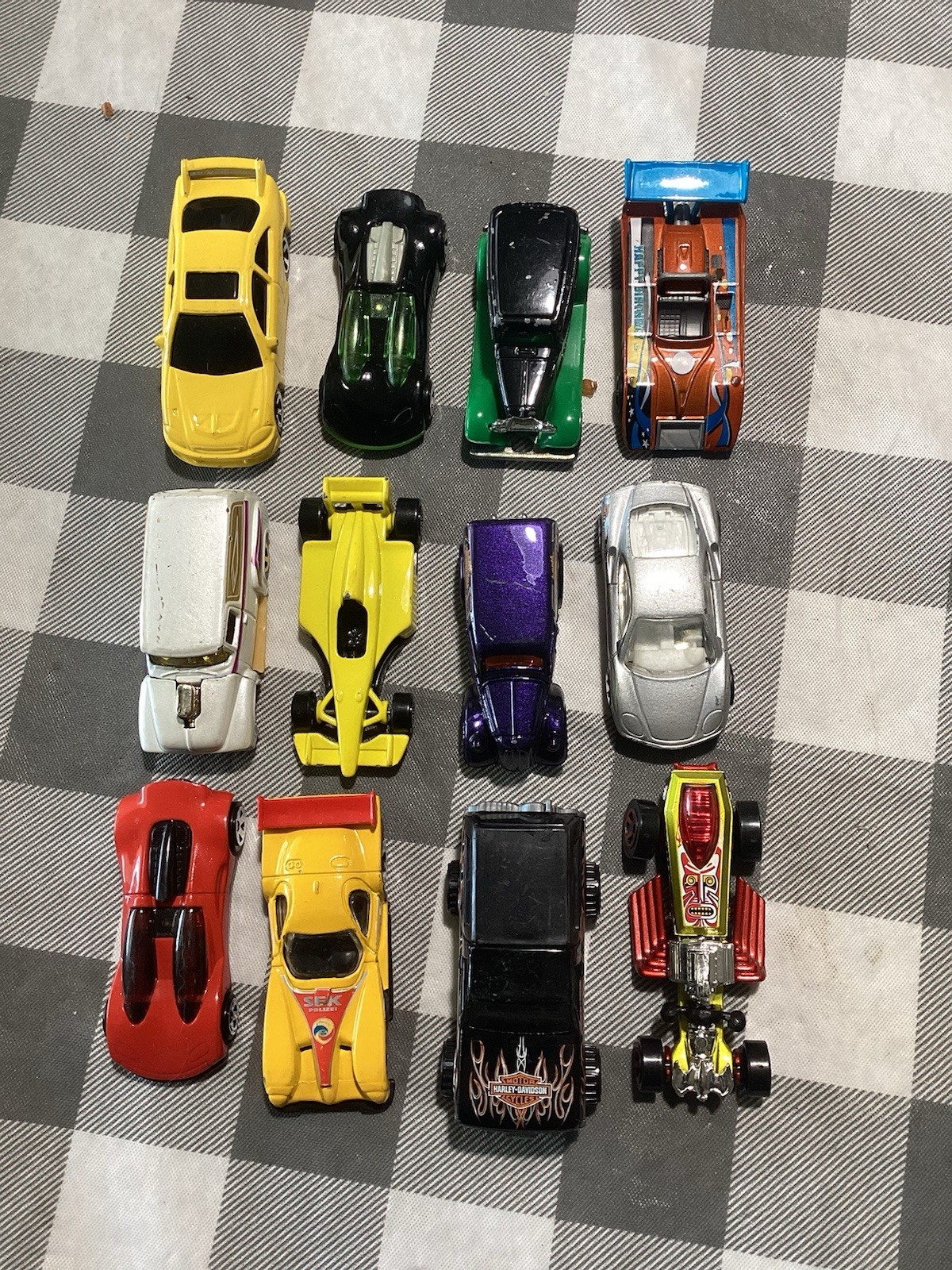 Lot of 12 Vintage Hot Wheels Car.  1980-2002.  Played with.