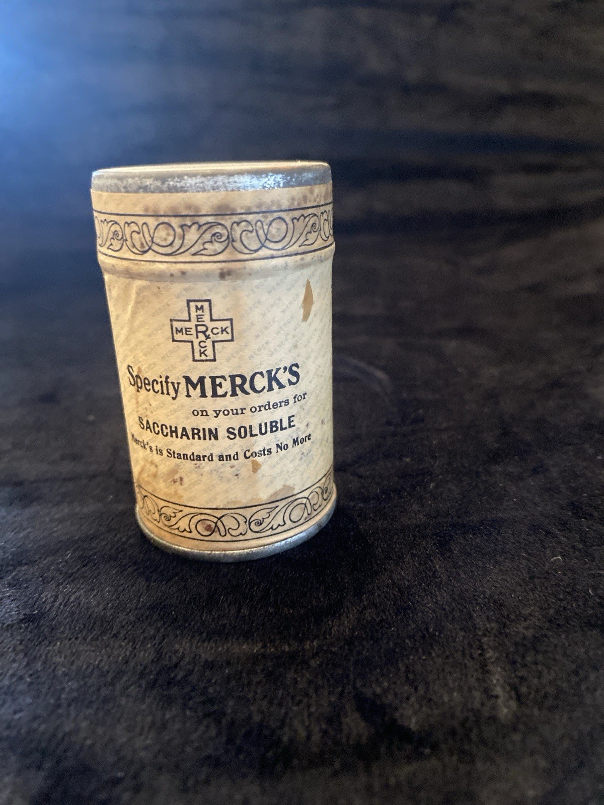 Vintage Merck & Co SODIUM BENZOSULPHINIDE  Apothecary Collectable. Sealed