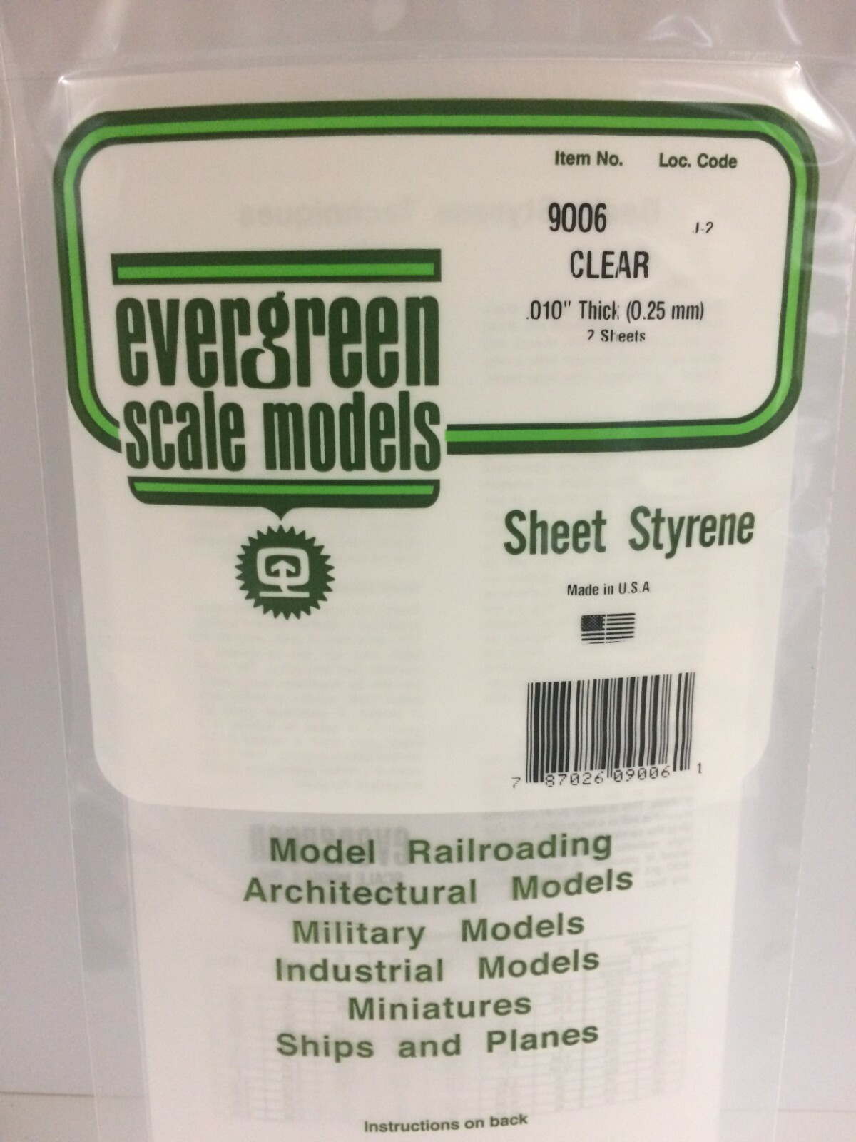 Evergreen EV9006 Polystyrene Trasp. 5 29/32x11 13/16in Spess. 0.0098in (2pz)