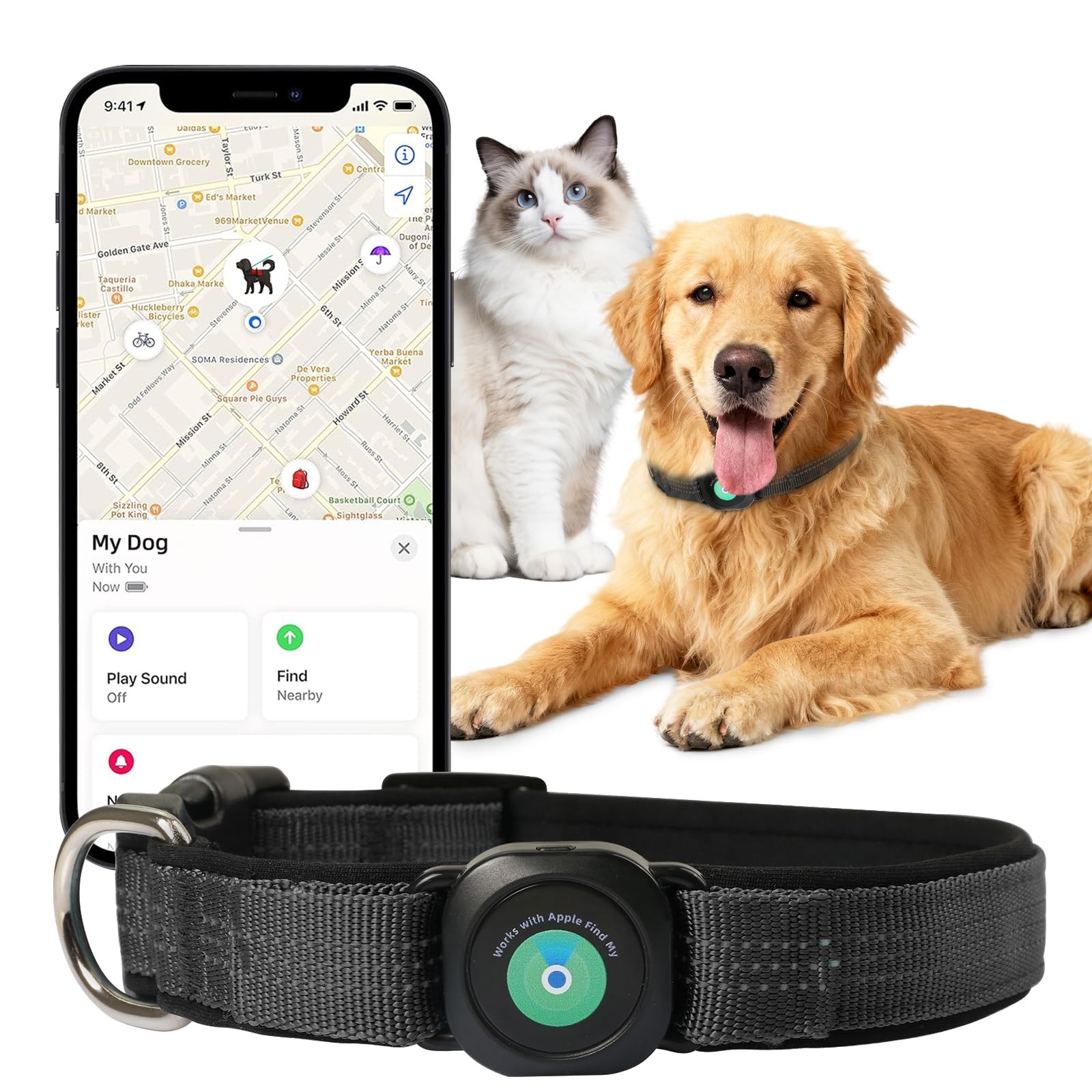 GPS Dog Collar(1 Pack), Mini GPS Cat Tracker, GPS Tracker for Dogs (iOS Only)...