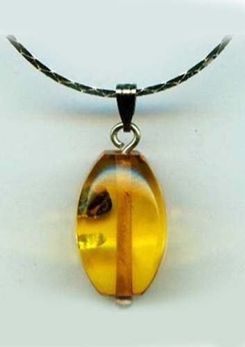 19thC Antique 6½ct Baltic Amber+Silver Pendant Ancient Assyria Etruria Phoenicia