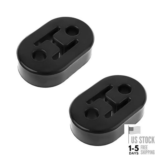 2PCS Car Exhaust Rubber Hanger, 0.47"/12mm 2-Hole Adjustable Muffler 2 PCS