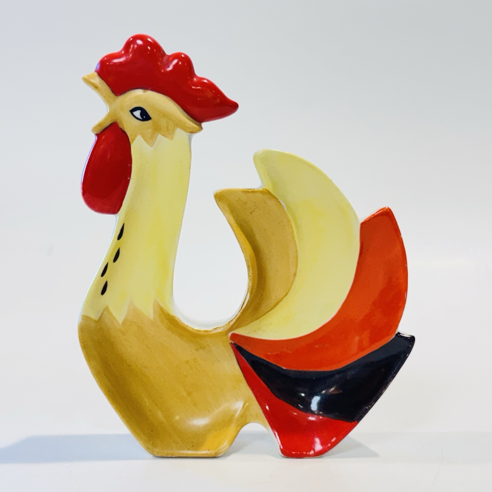 Vintage 1961 Holt Howard Rooster Free Standing Decor Serving Dish Spoon Rest