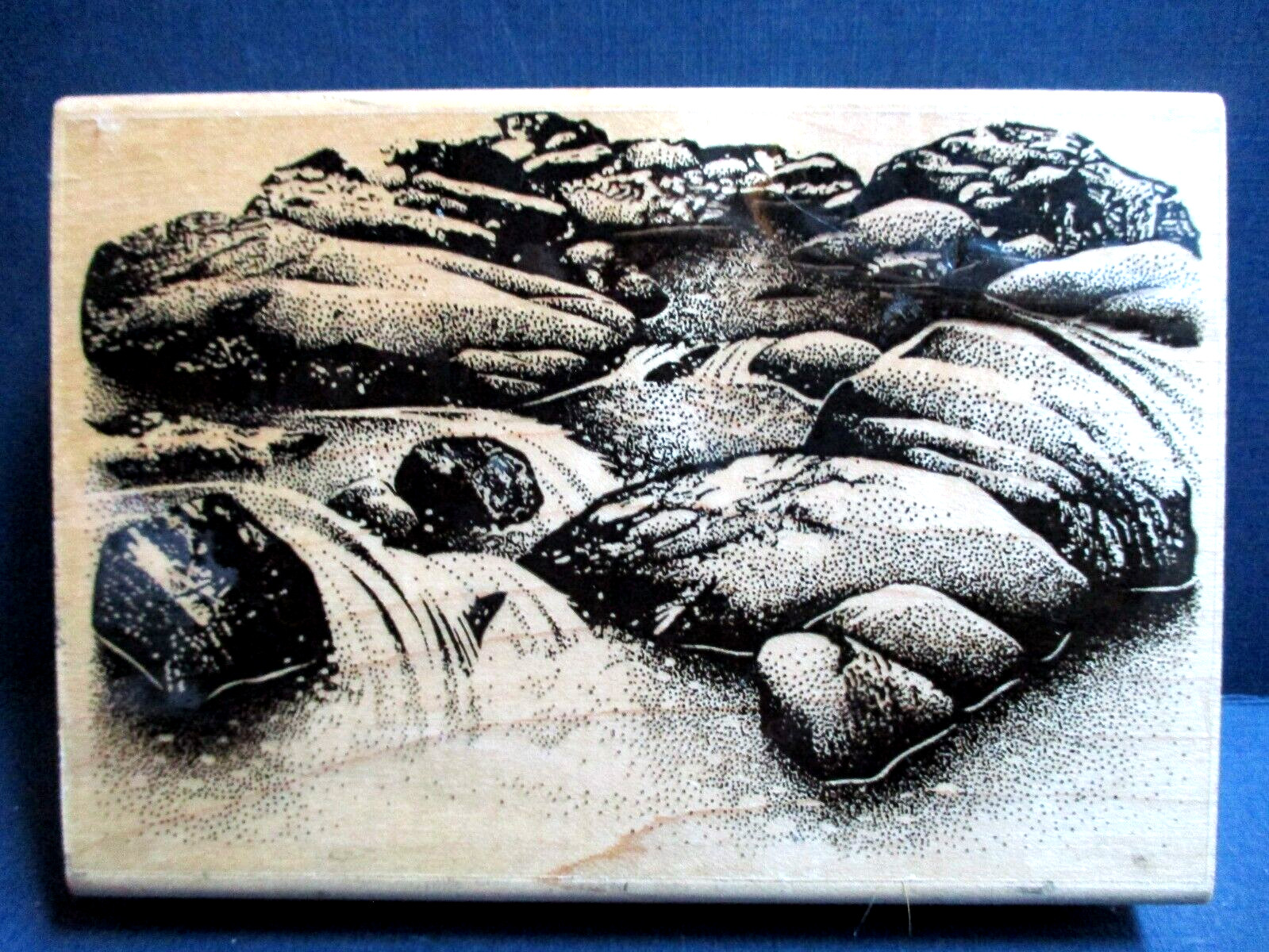 STAMPSCAPES BABBLING BROOK RUBBER STAMP WOOD MTD