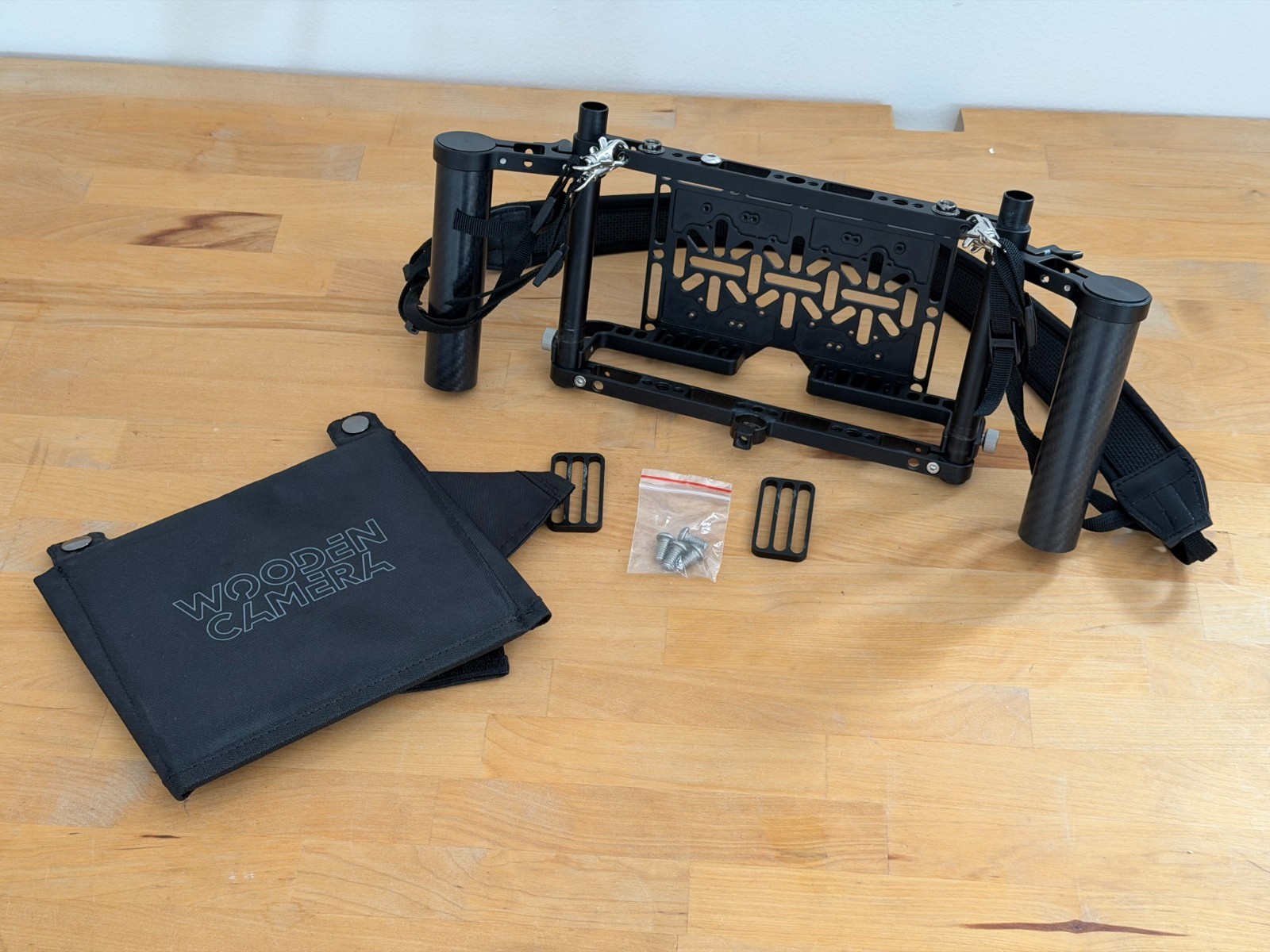 Wooden Camera Director's Monitor Cage v3 w/ CF Handgrips, Hood & Neckstraps