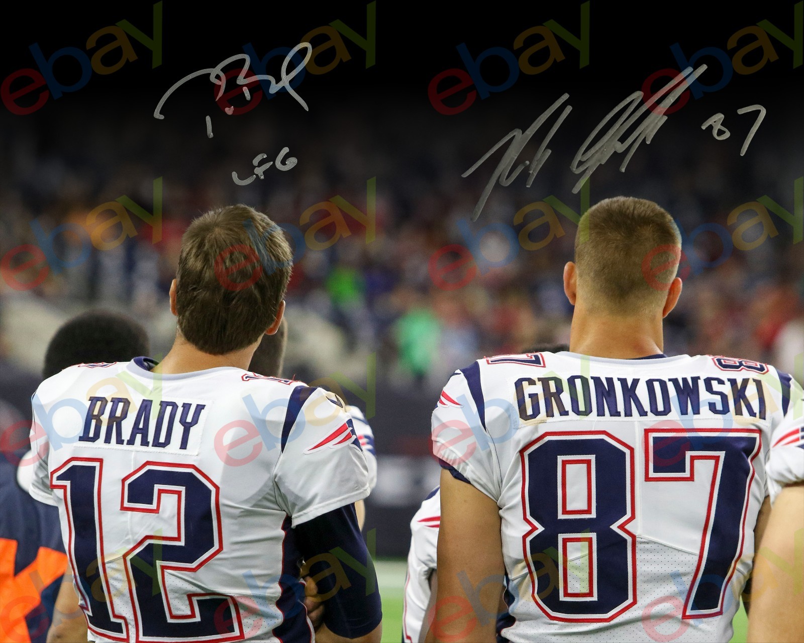 Tom Brady Rob Gronkowski - REPRINT auto signed 8x10 Photo NEW ENGLAND PATRIOTS