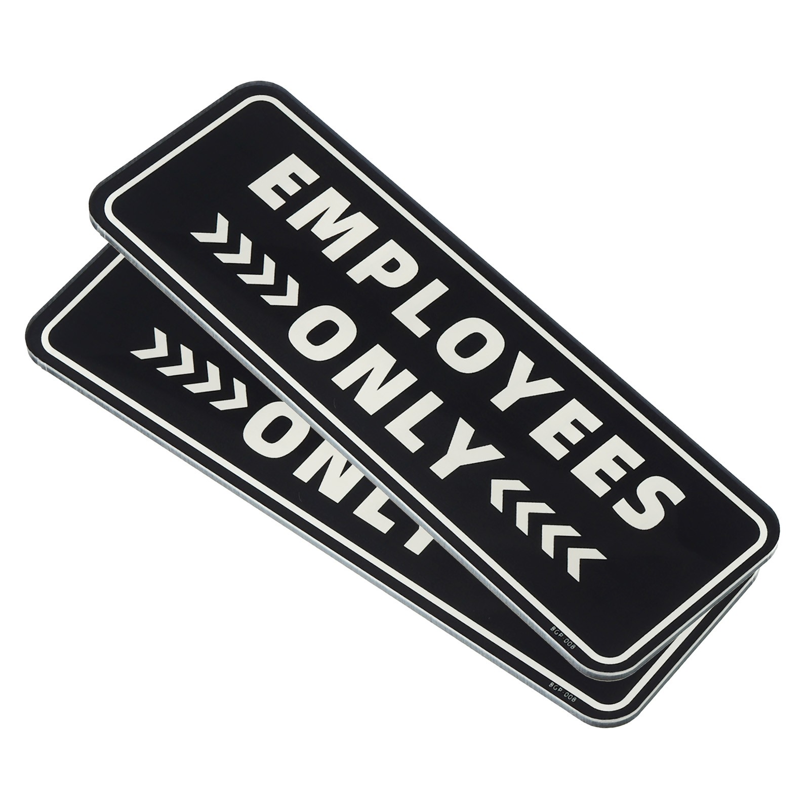 Employees Only Sign, 2pcs Acrylic 9"x3" Car Sticker Information Holder, Black