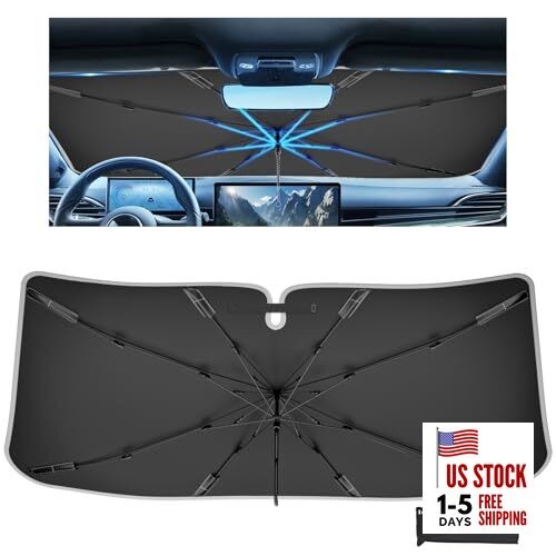 Upgraded  Car Windshield Sun Shade,Foldable Front Window Sunshade for Beige