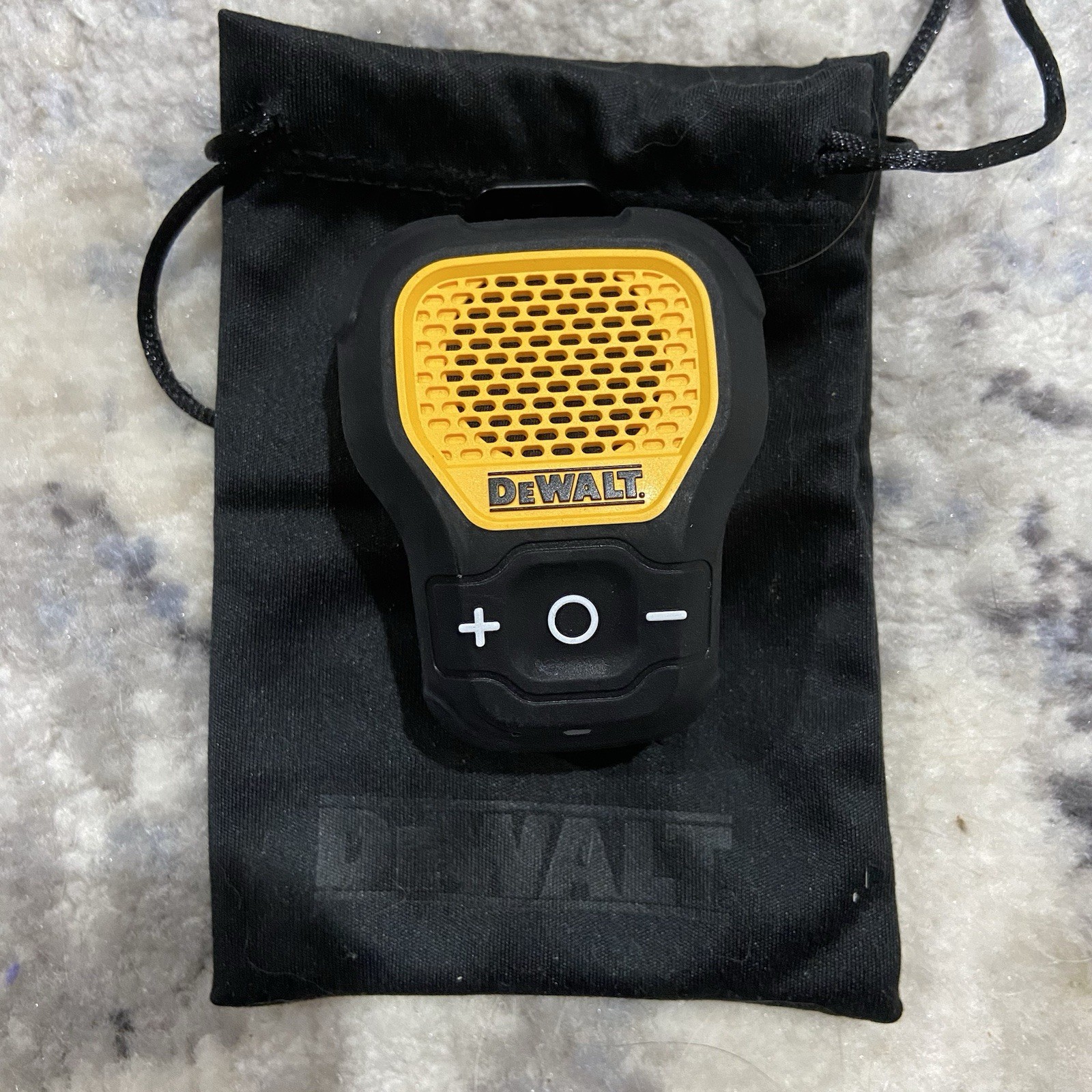 DEWALT Bluetooth Clip-On Speaker Yellow Black Weatherproof Water Resistant