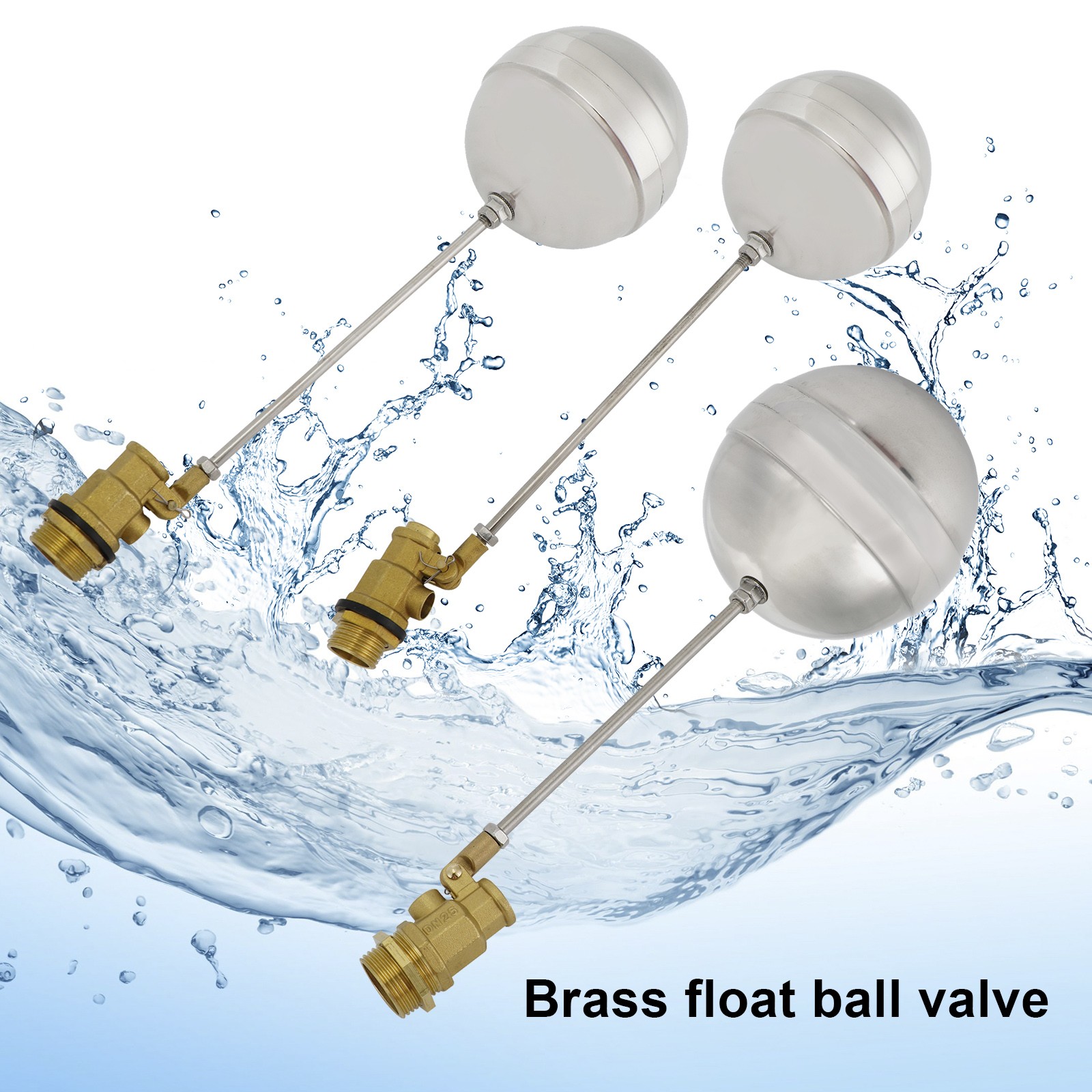 🔧1/2"-1"Male Thread Float Ball Valve Floating Ball Stainless Steel Water Sensor