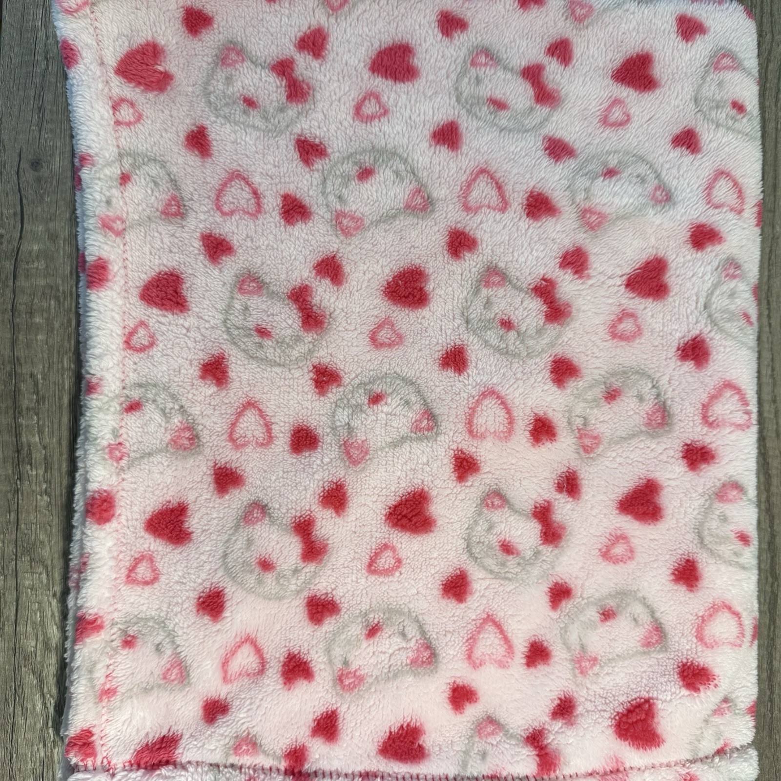 Cutie Pie Pink Hearts Baby Blanket Security Lovey 30x36" Cats With Bows