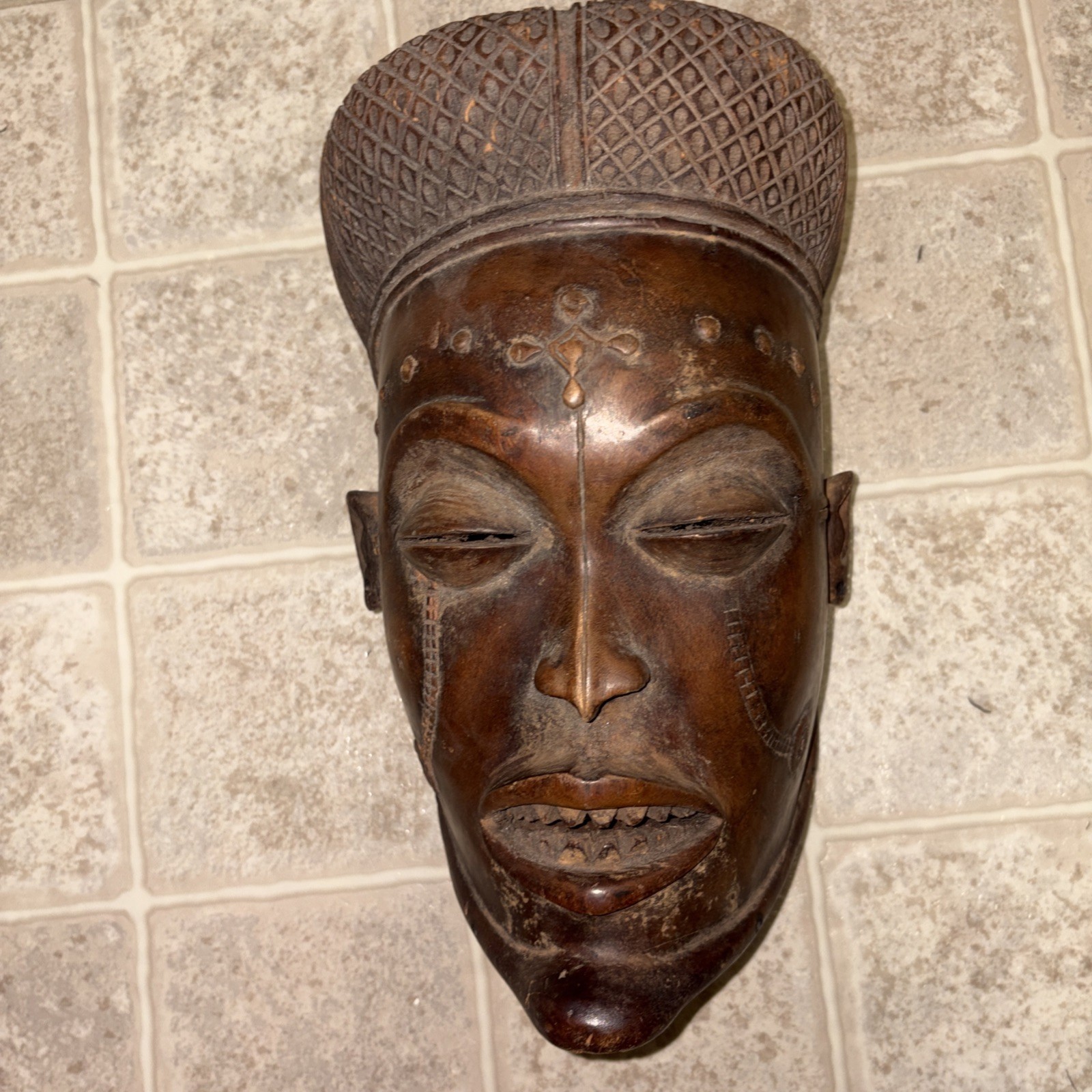 12 Inch African Helmet Mask
