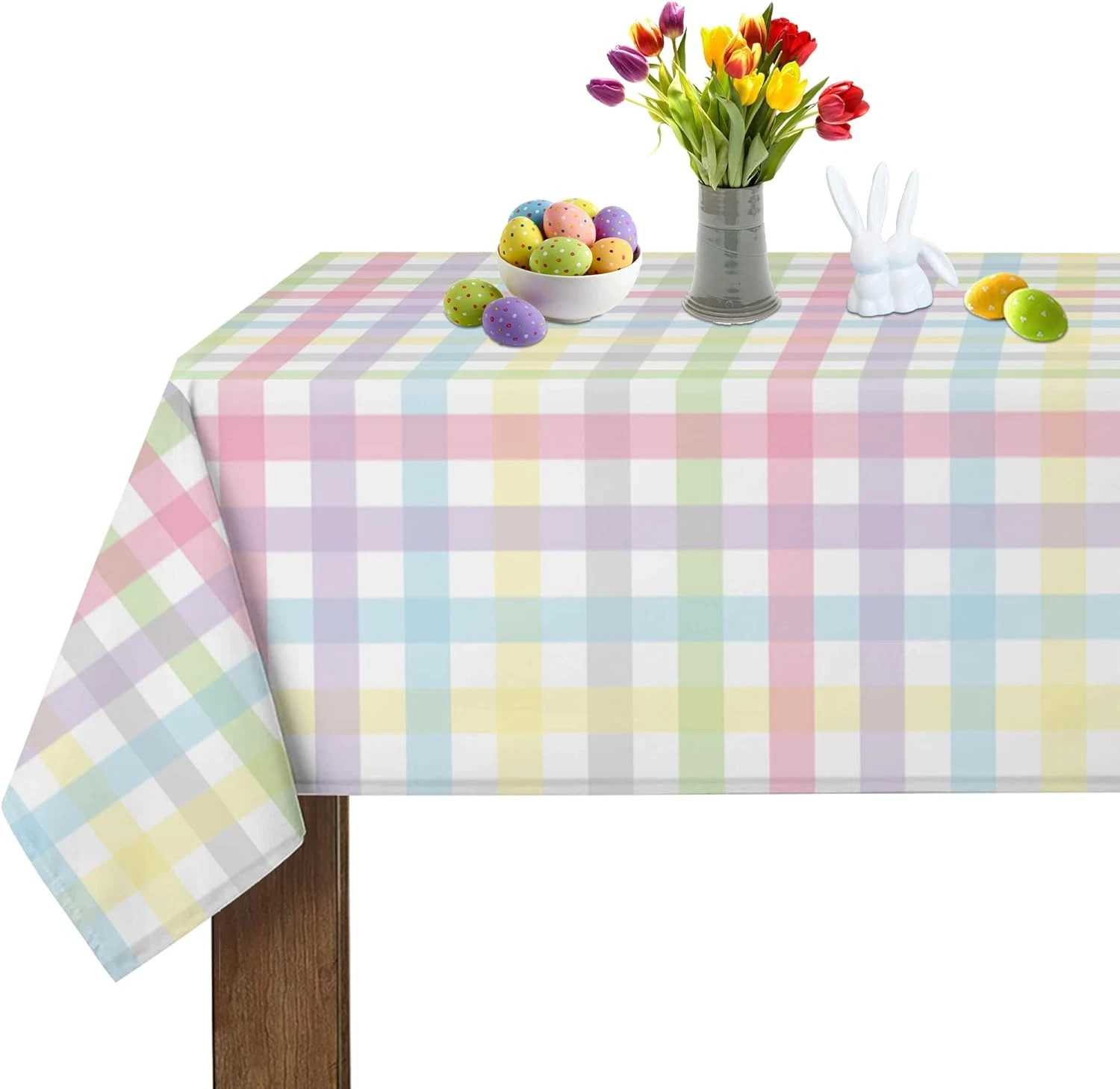 SuQKXCo Spring Summer Easter Tablecloth 84 x 60 (Rectangular),
