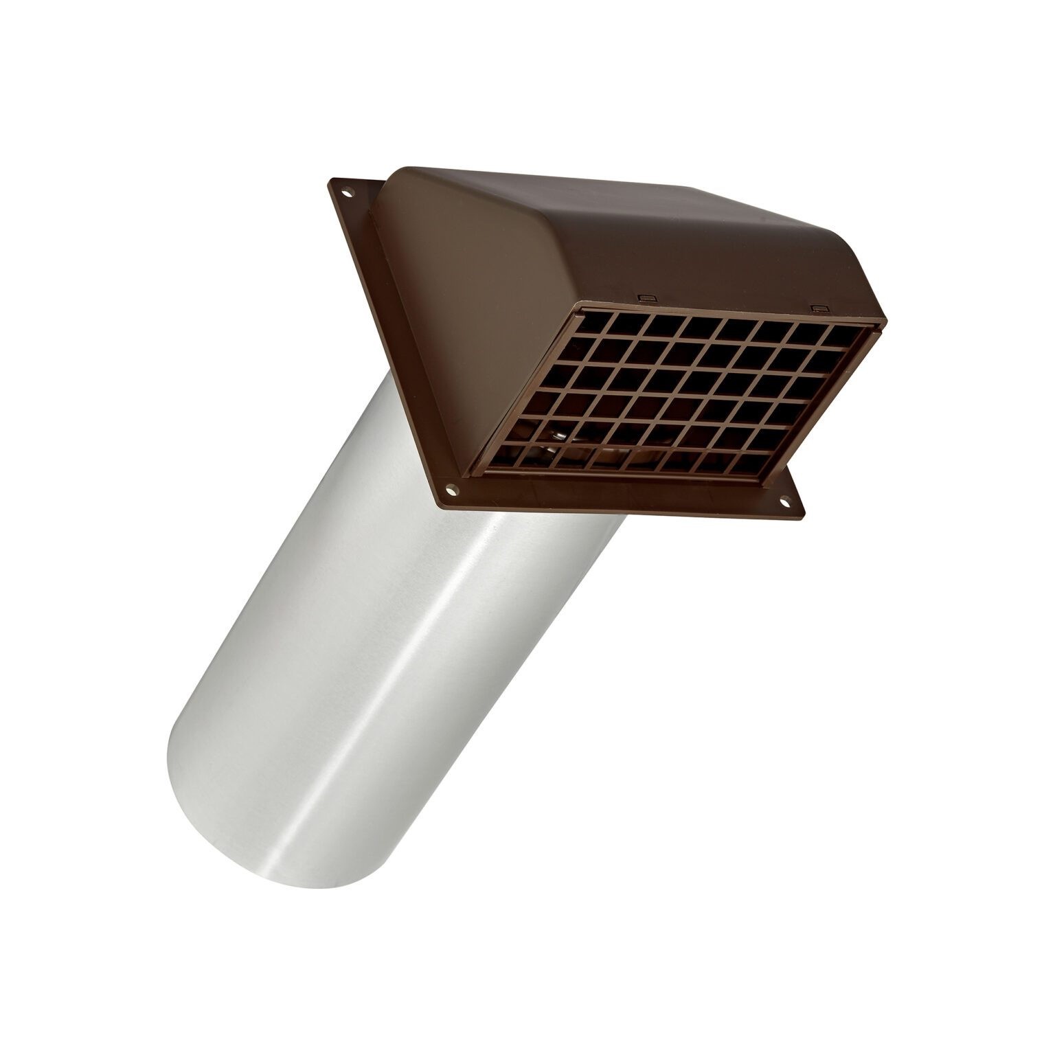 Lambro 224B-FF 4 in. Plastic Hood Dryer Vent - Brown - Damper - Removable Screen