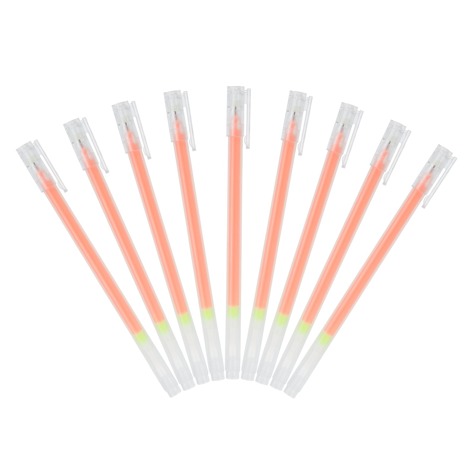 9 Pcs Metallic Vibrant Sparkle Gel Pens, Fine Point 1mm, Orange