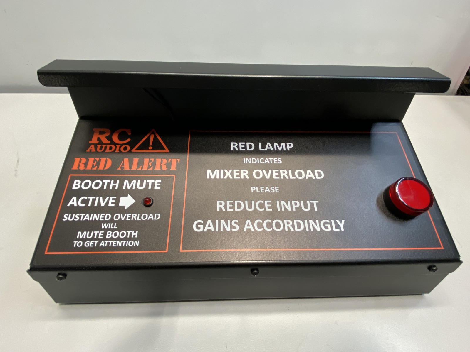 RC Audio Systems Red Alert DJ Level Control Indicator w Red Light + Booth Muting