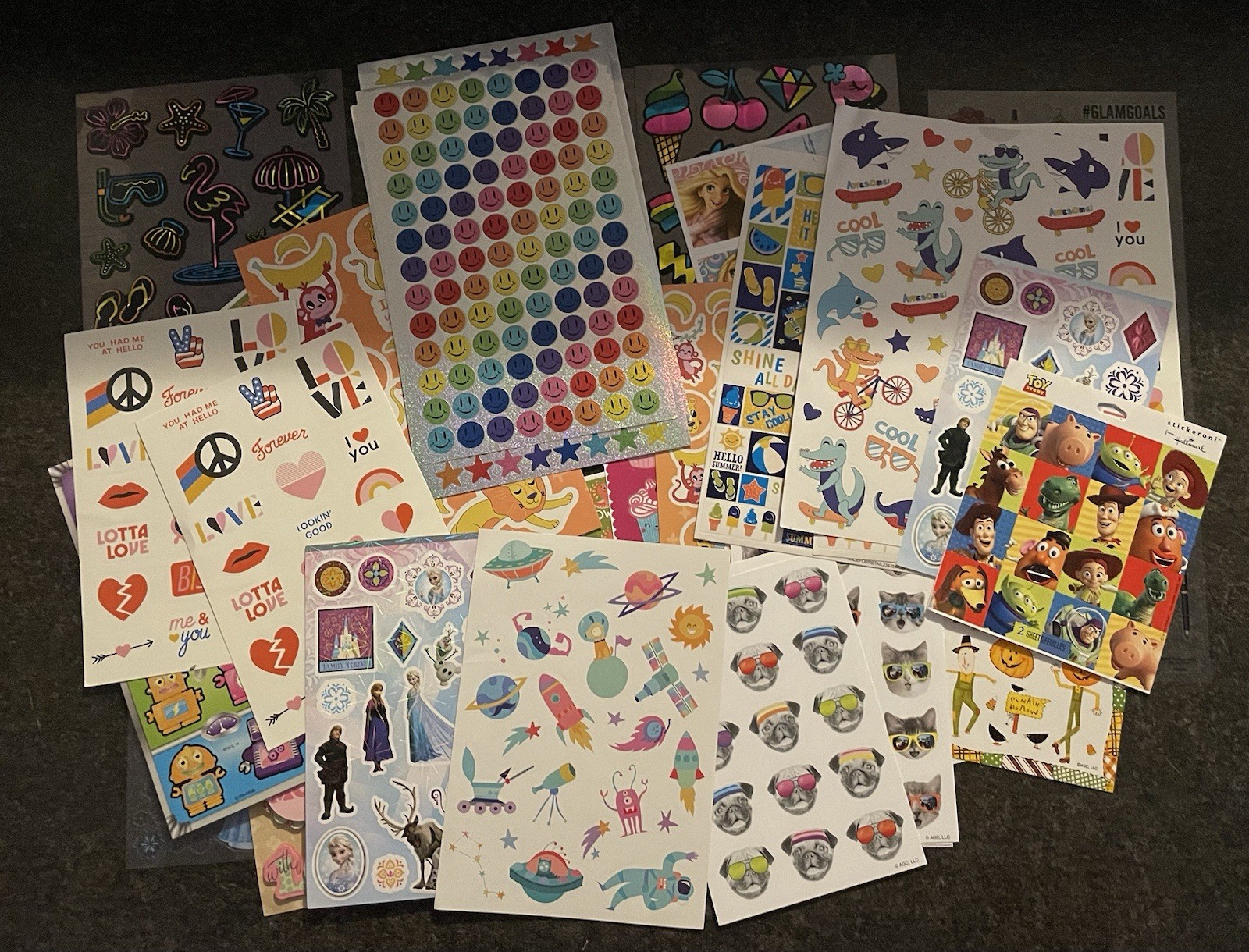 Lot of 38 Sticker Sheets Assorted Planning Crafting Journaling Scrapbooking