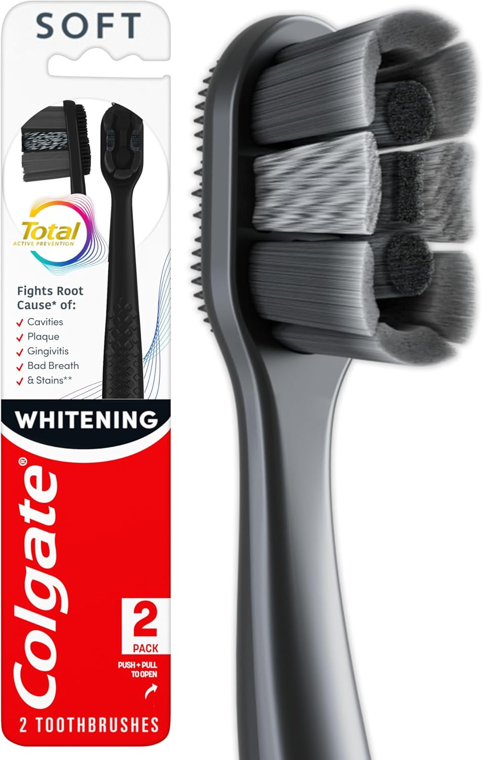 Colgate Total Active Prevention Soft Bristle Whitening Toothbrushes, Soft Toothb