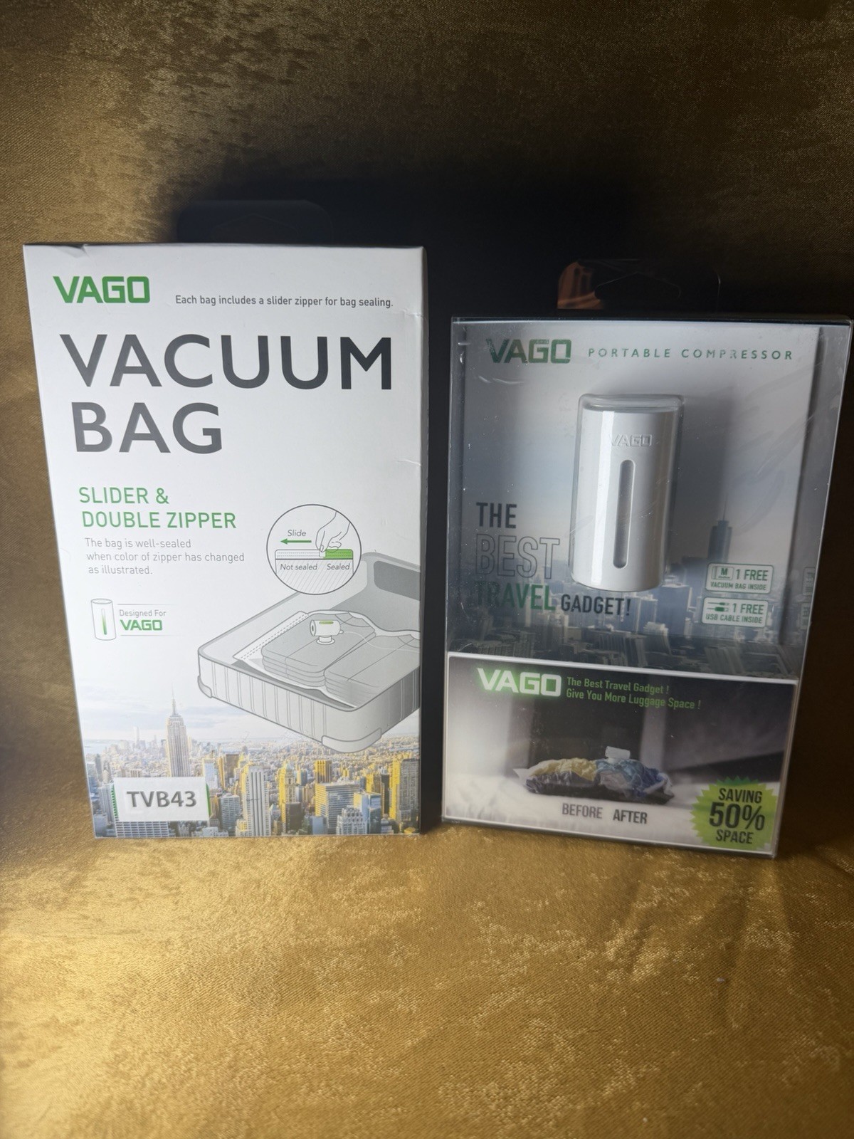 Vago Portable Vacuum Compression Device Compressor Luggage Space Saver W/ LG BAG