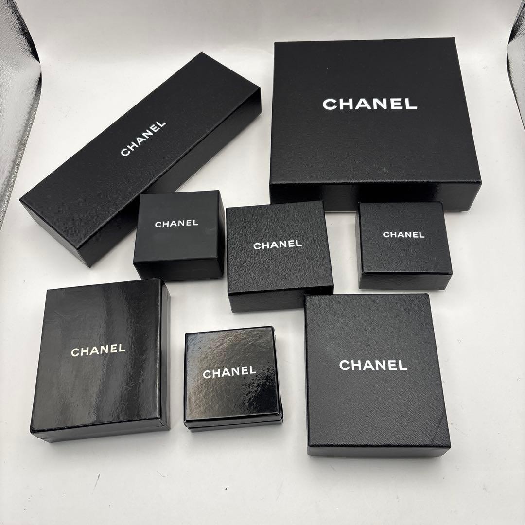 Chanel Logo Empty Jewelry Boxes Gift Boxes Set of 8 Pieces Black 