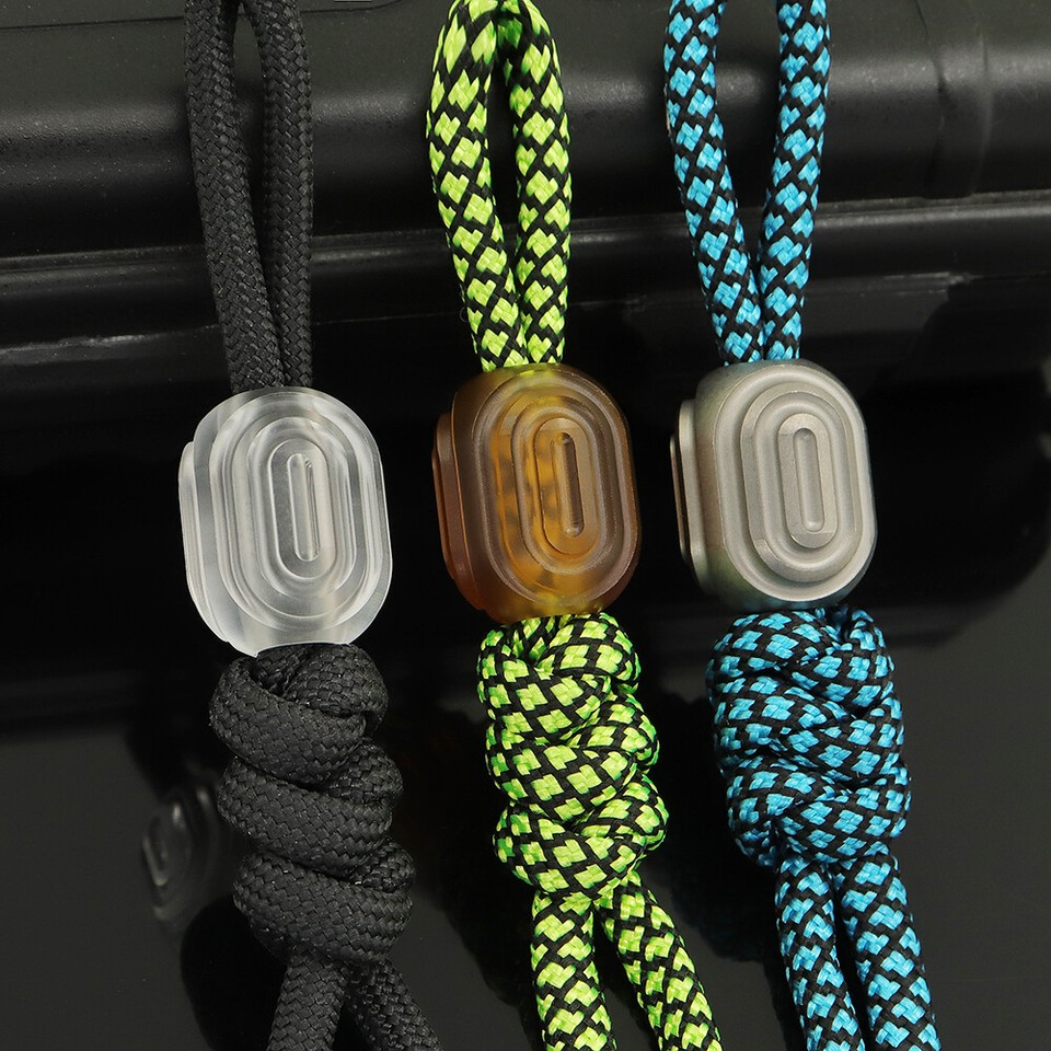PC PEI Titanium Knife Bead Keychain Pendant Lanyard Paracord DIY EDC Accessories