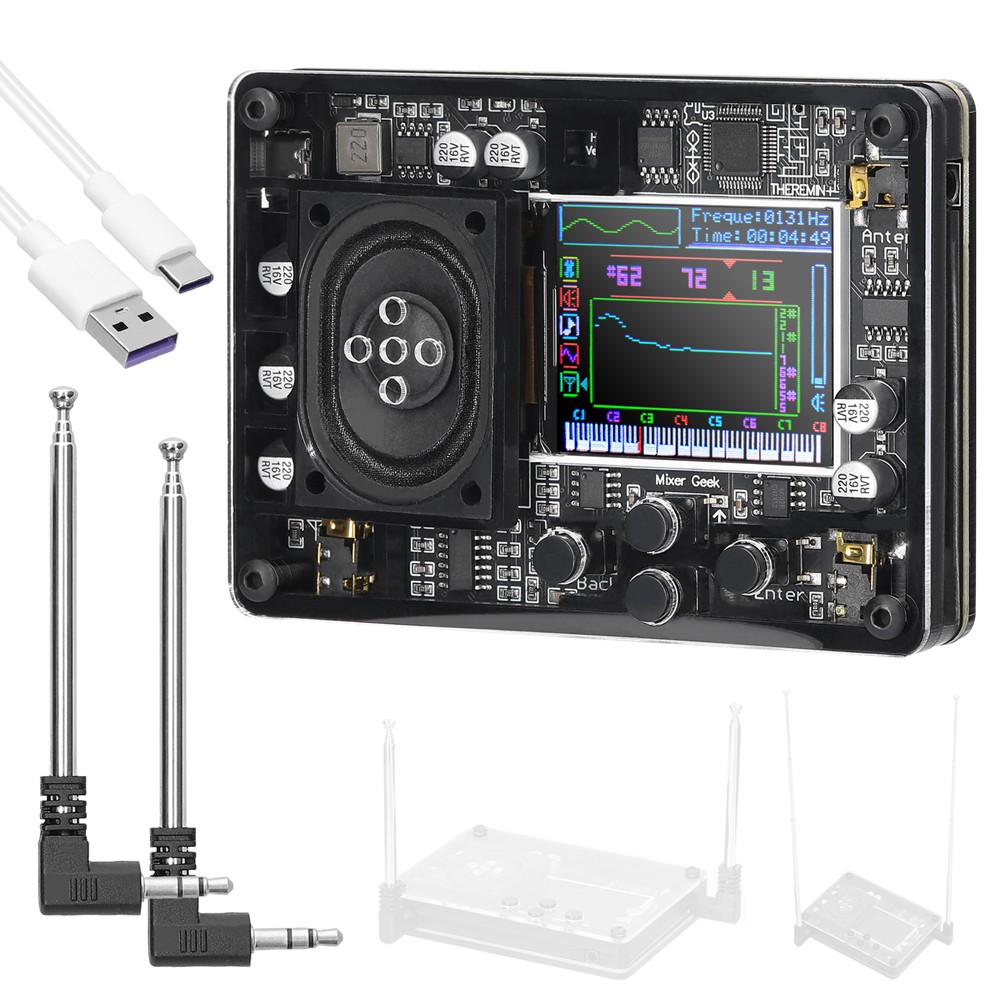 Type-C Interface Audio Retro Theremin Musical Module Multiple Voices Adjustable 