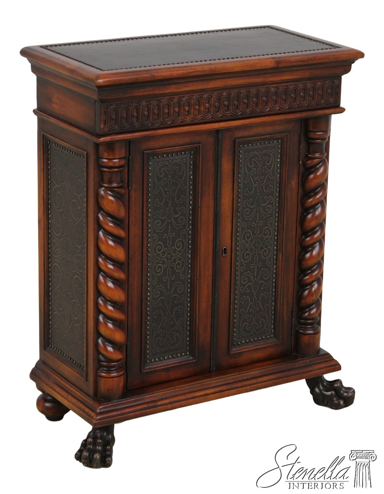 L72143: THEODORE ALEXANDER Mahogany Armoury Collection 1 Drawer Console Cabinet