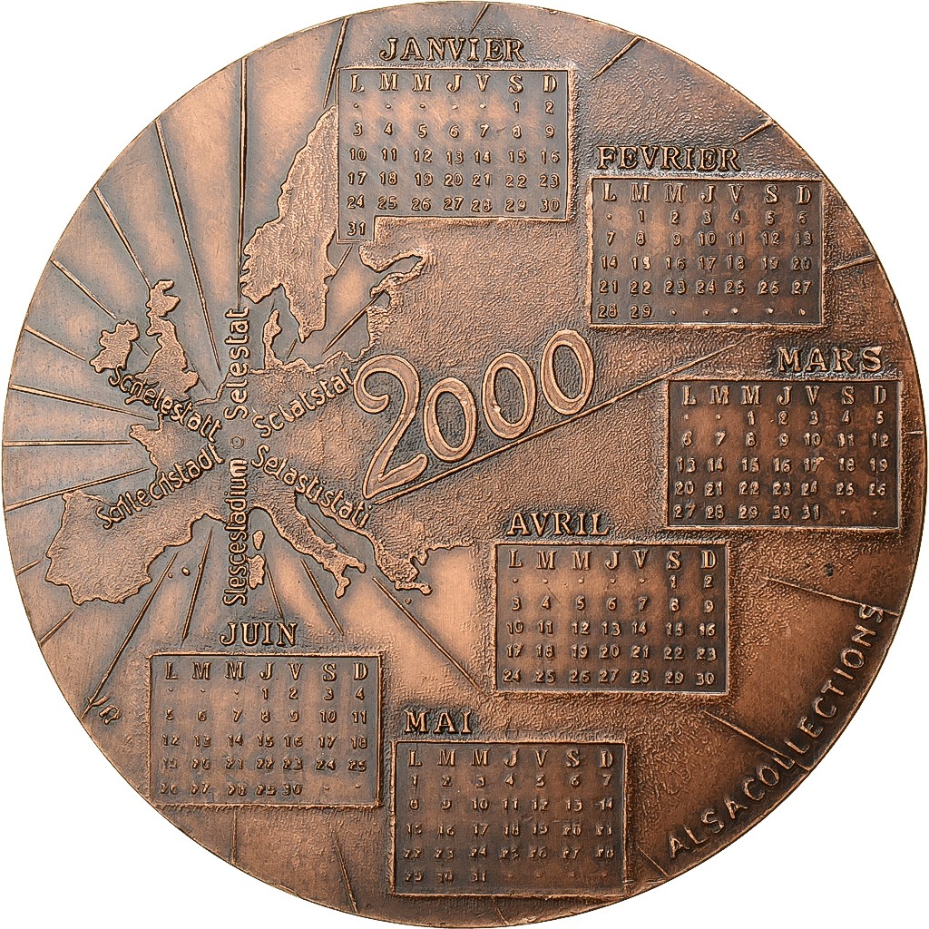[#1525180] France, Medal, Calendrier, Sélestat, 2000, Bronze, AU