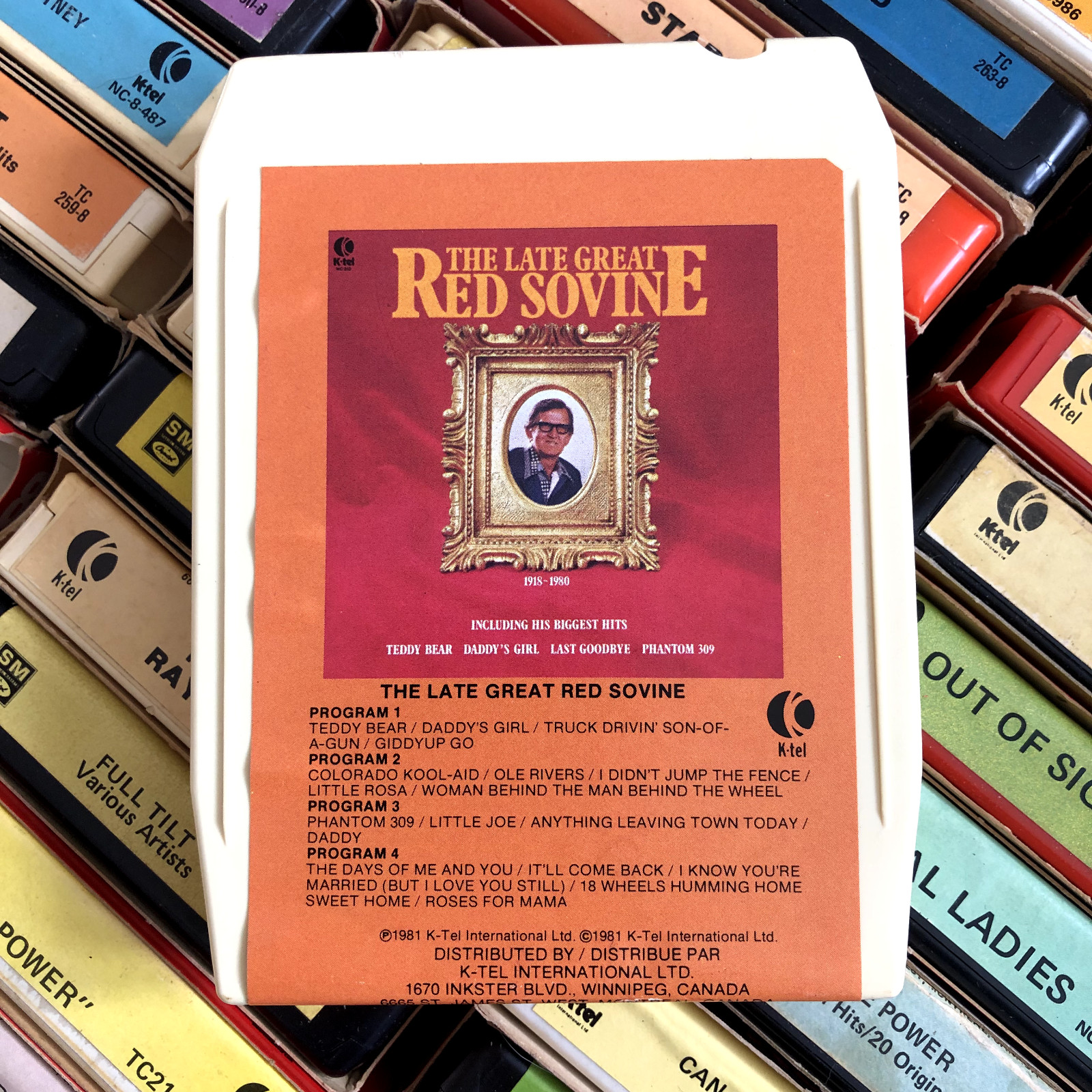 (K-Tel) Red Sovine : The Late Great 1981, Lear Jet Stereo 8 Track Tape CANADA
