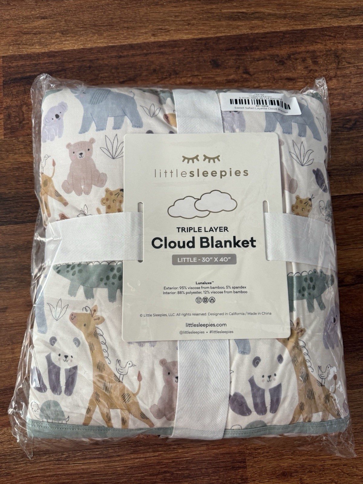 Little Sleepies Sherpa Sweet Safari Triple Layer Cloud Blanket  