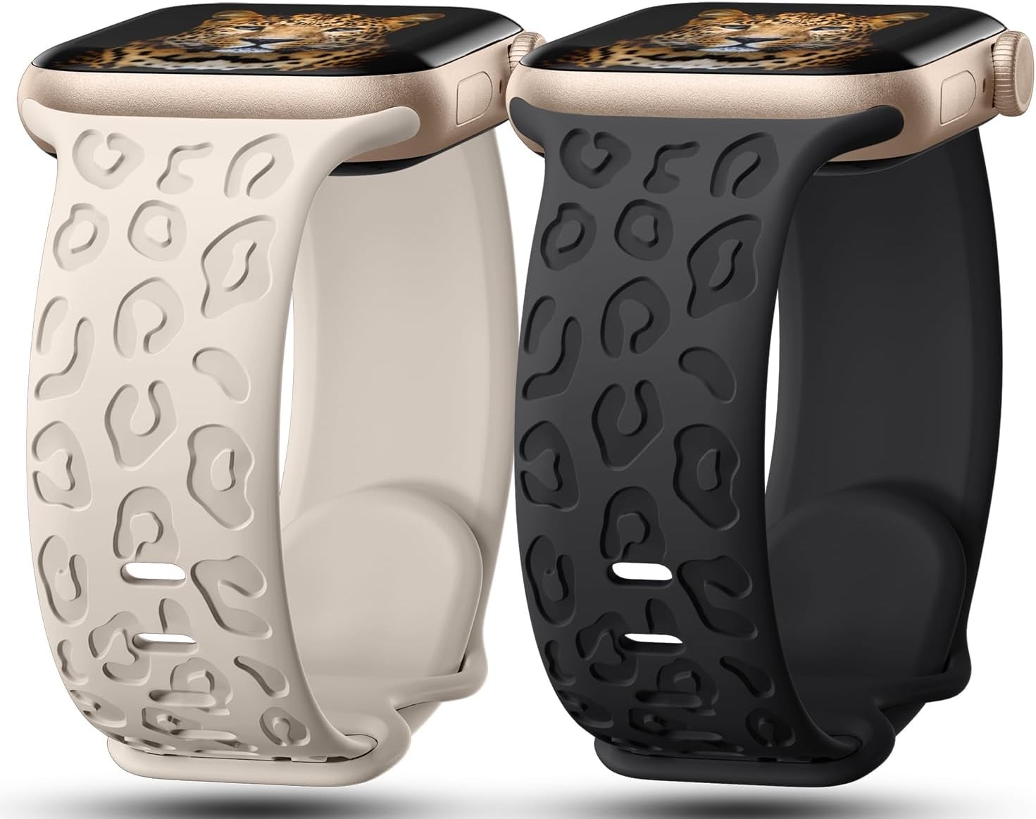 2 Pack Silicone Strap Compatible with Apple Watch 41mm 40mm Series SE 10 9 8 7