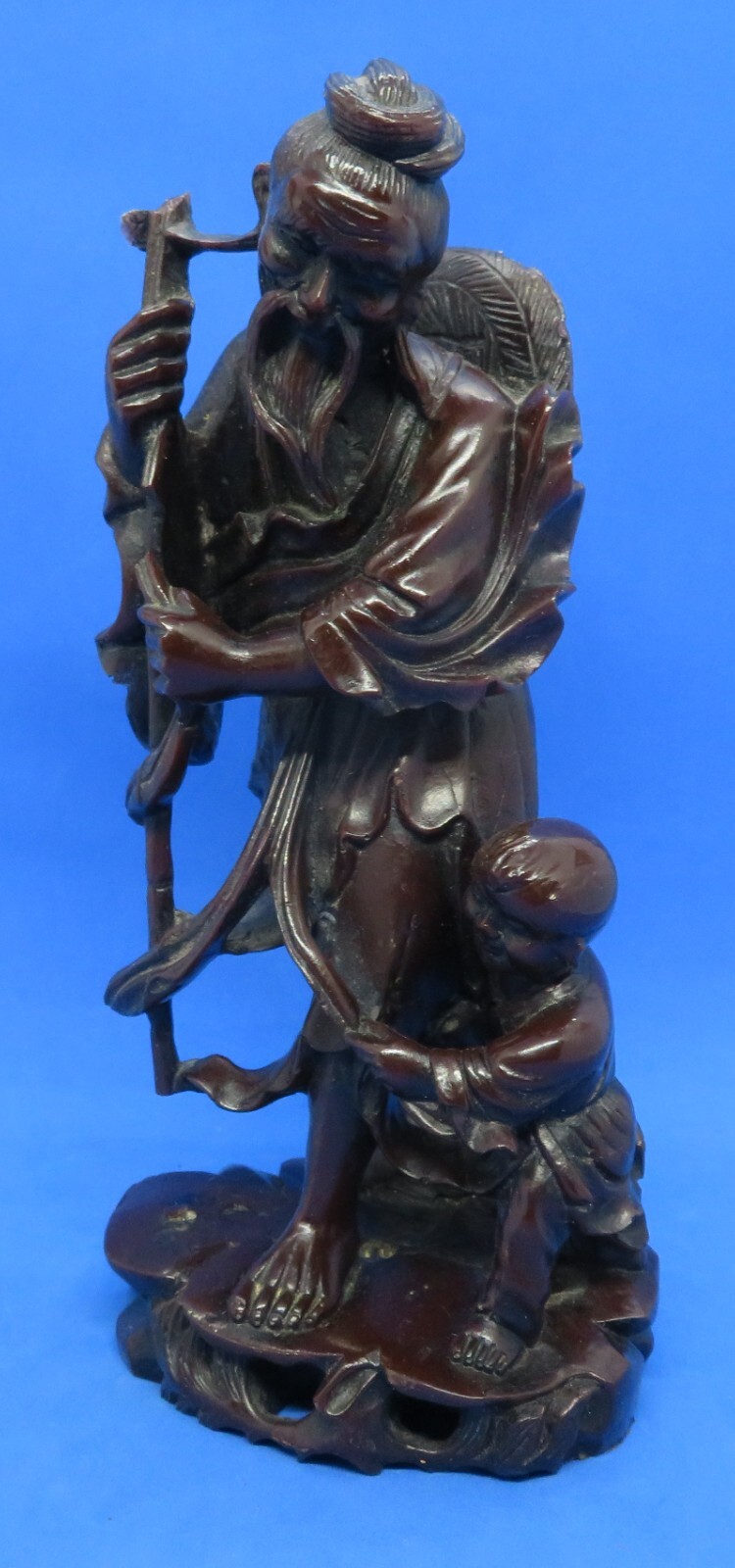 Chinese resin vintage Art Deco oriental antique father & son figurine