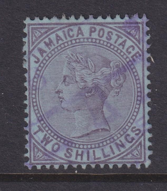 JAMAICA, 1910 Multiple Crown CA, 2s. Purple on Blue, Fiscal cancel.