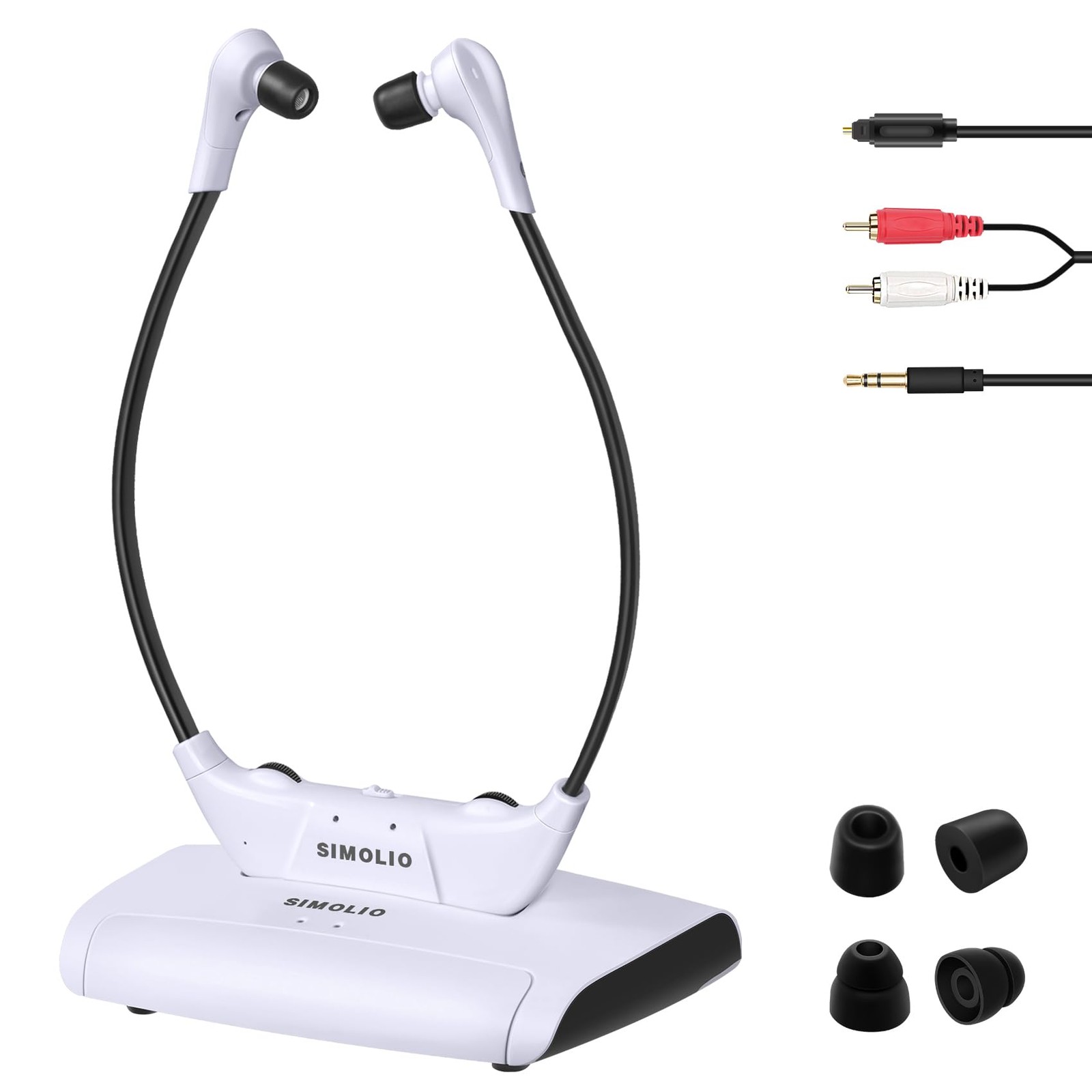Wireless TV Headset 164FT Range Clarified Dialog Balance Control SIMOLIO Pro