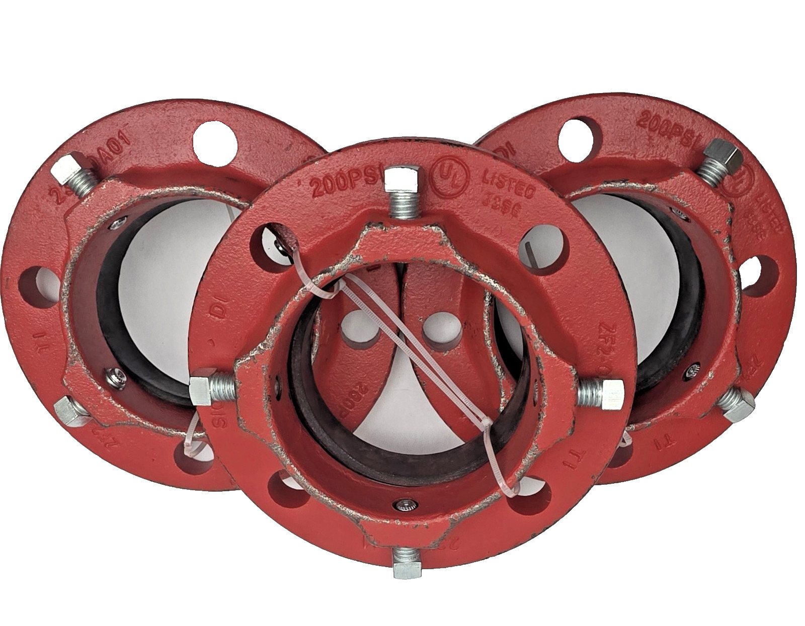 ZF2-C3 Ductile iron Restrained Flange Adapter Pressure Sigma 3" 200PSI Lot Of 3