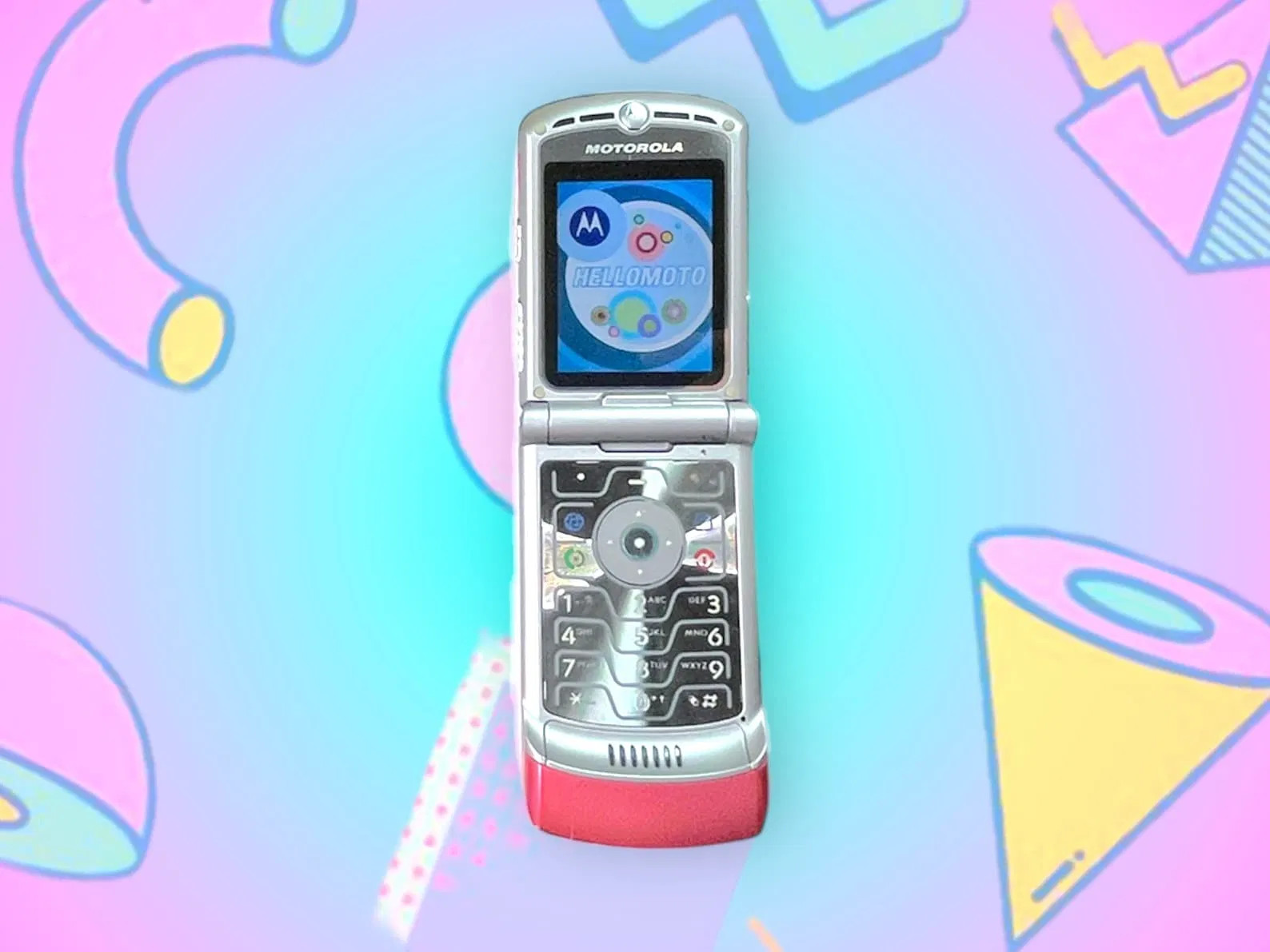 Vintage 2000's Y2K Pink Motorola Razor Cell Phone.