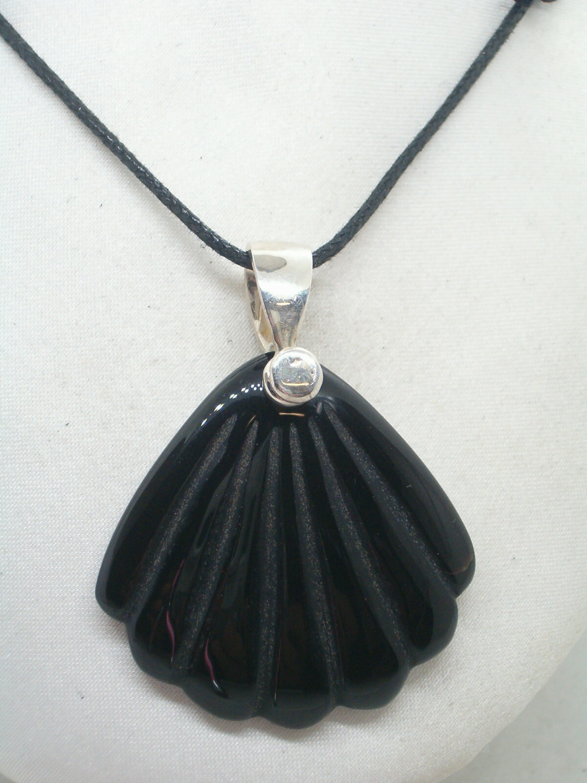 925 Silver Pendant With Natural Obsidian And Necklace - Gemstone Pendant