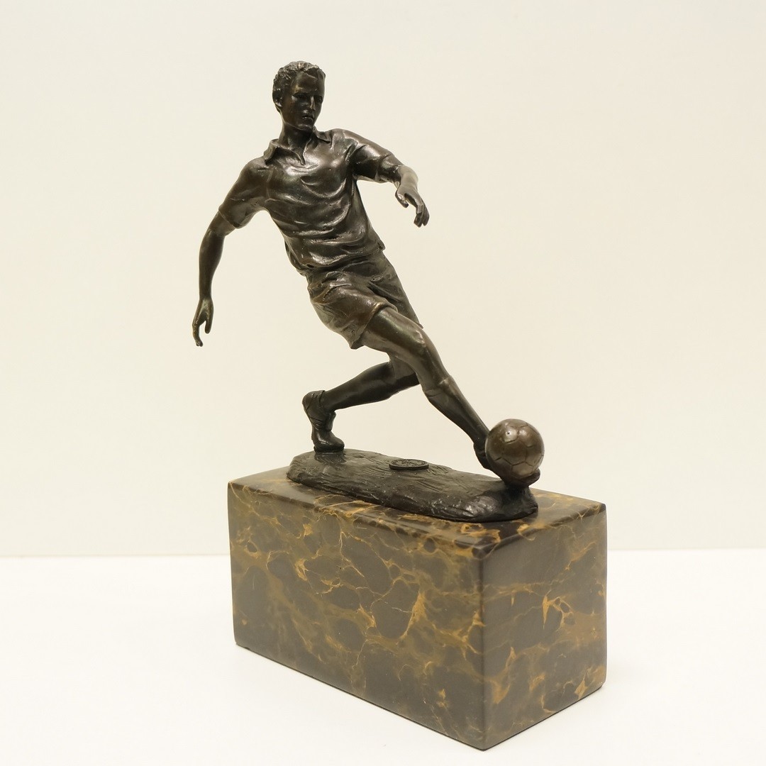 Statue Sculpture football Art Deco Style Art Nouveau Style Bronze Signed