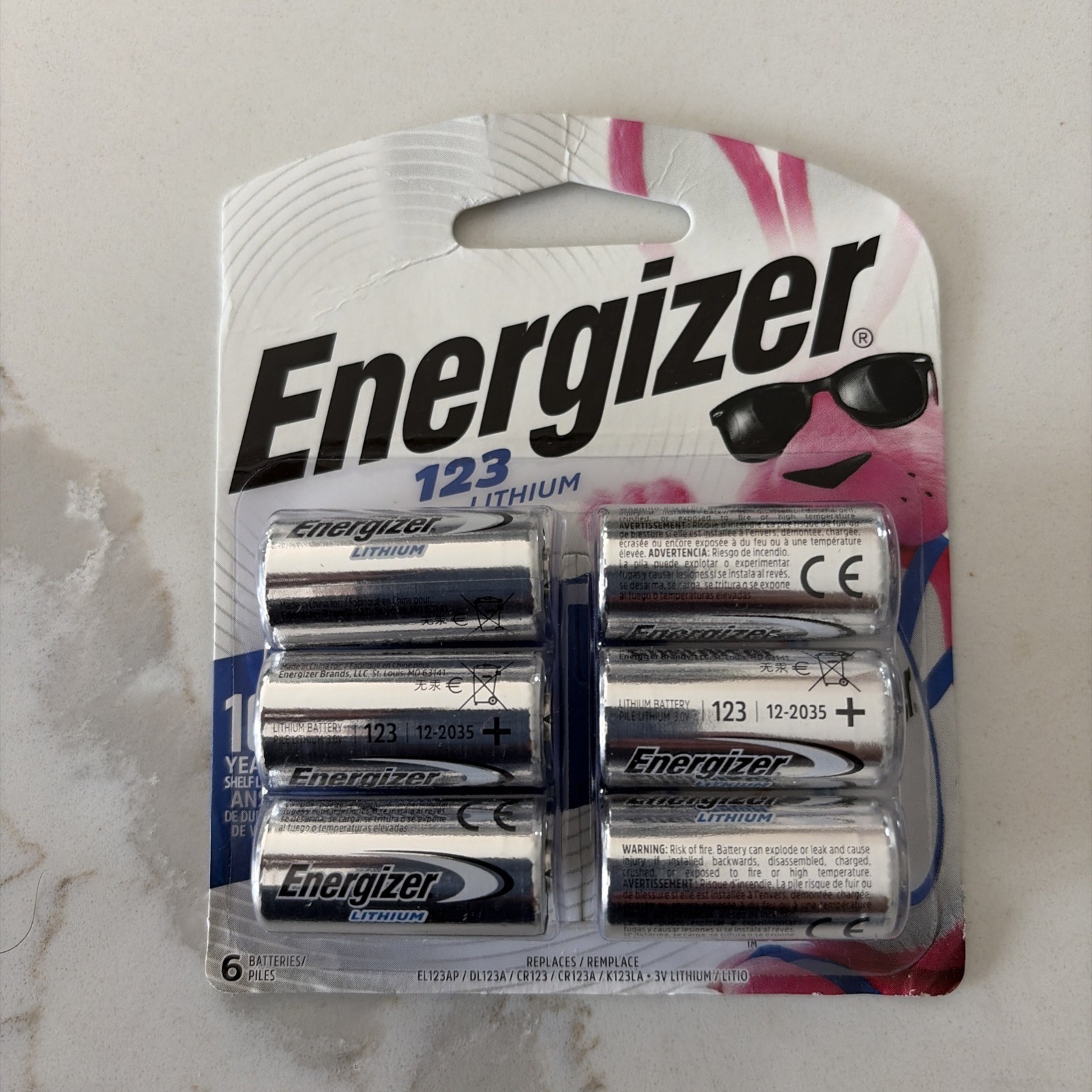 6 Pack Energizer CR123A Batteries 3V Lithium Exp 12/2035 NEW & FACTORY SEALED!!!