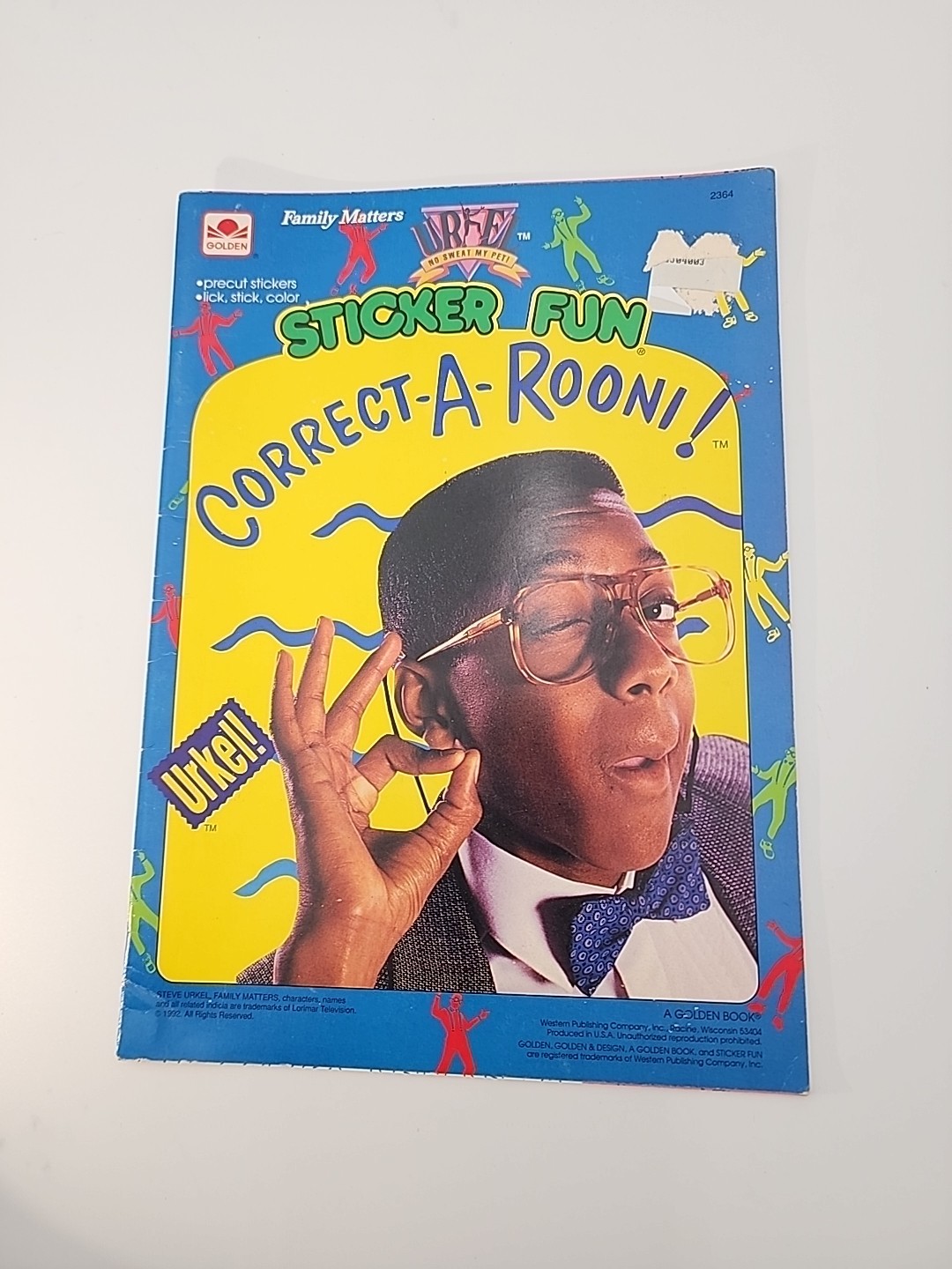 Vintage 1992 Urkel Family Matters Sticker Fun Correct-A-Rooni! mostly unused